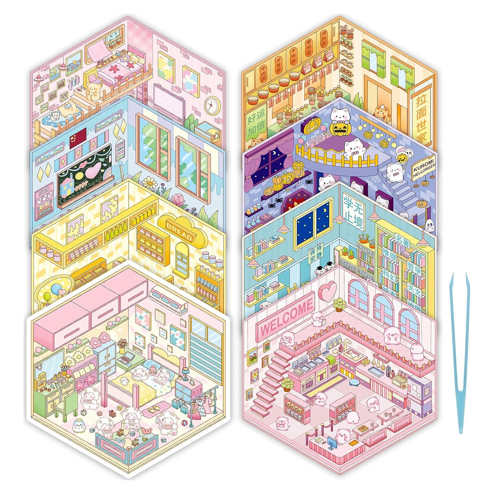 Stickers 3D Genérico Multicolor Reutilizables 8 Conjuntos