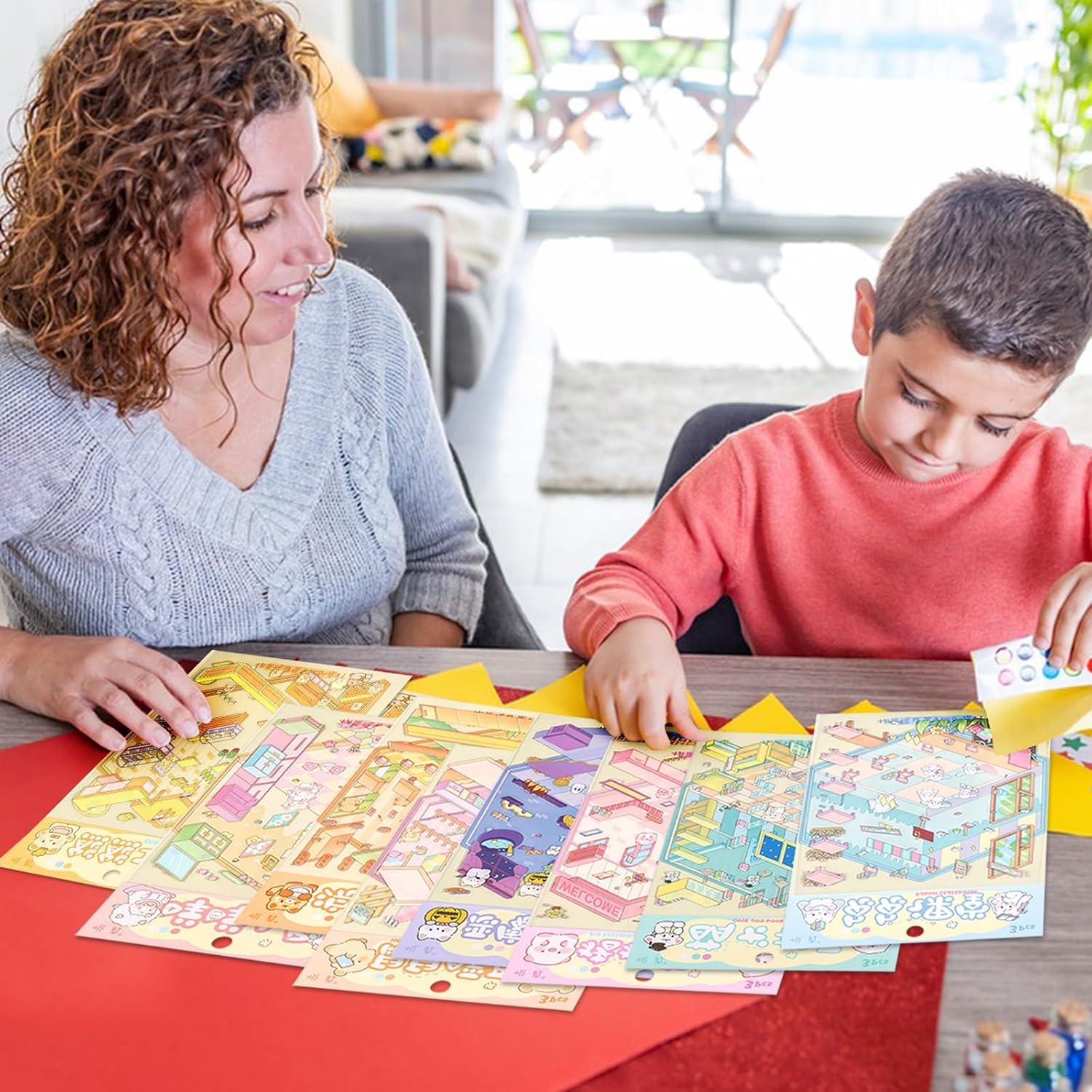 Stickers 3D Genérico Multicolor Reutilizables 8 Conjuntos