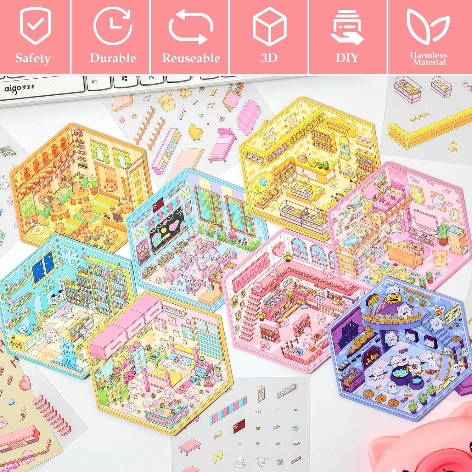 Stickers 3D Genérico Multicolor Reutilizables 8 Conjuntos