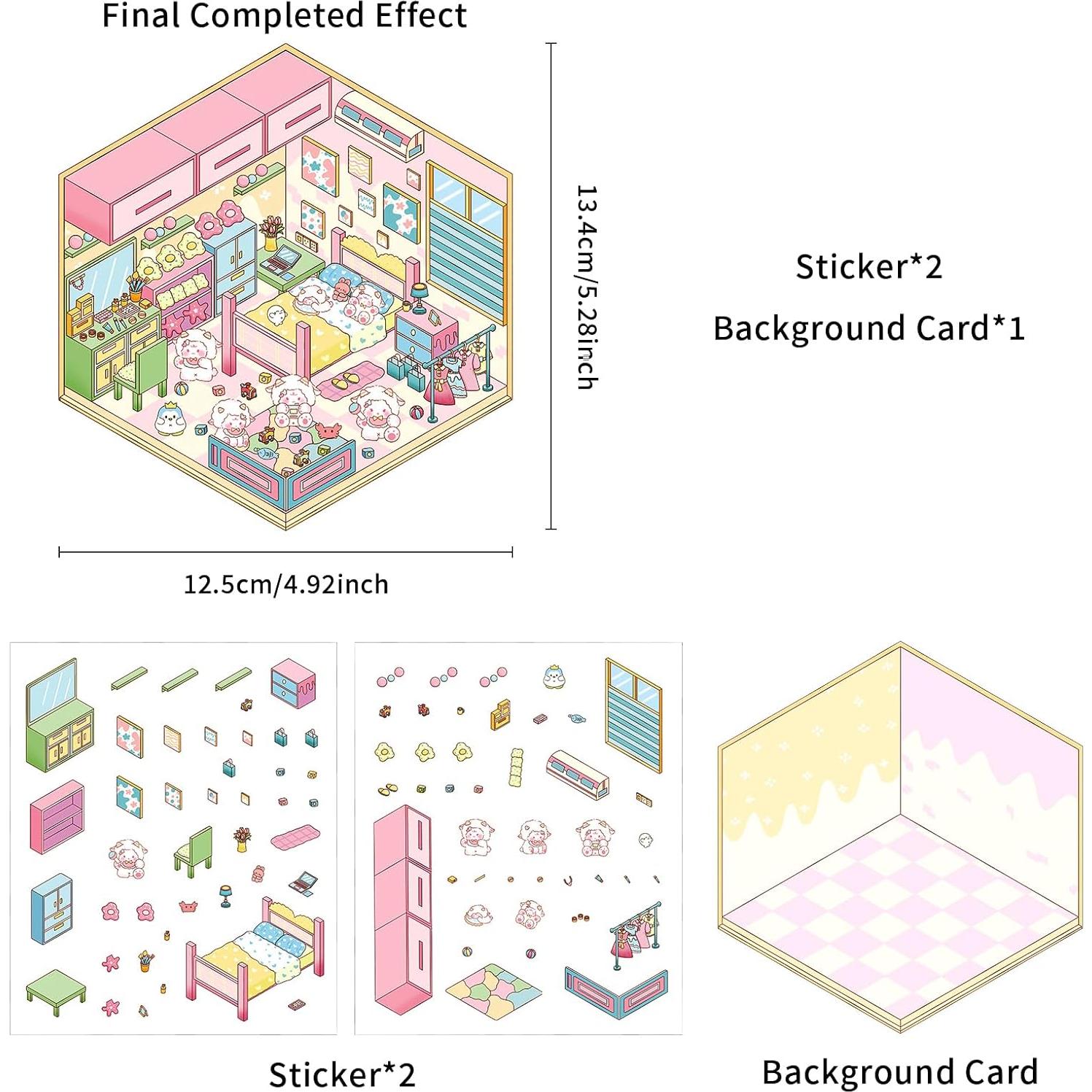 Stickers 3D Genérico Multicolor Reutilizables 8 Conjuntos