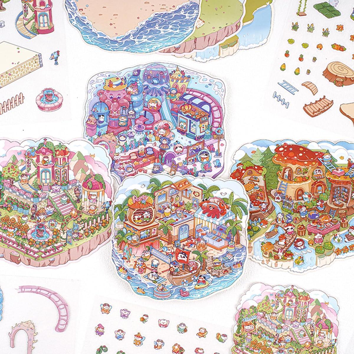 Pegatinas 3D DIY Aodse - 4 Conjuntos de Caricaturas para Manualidades