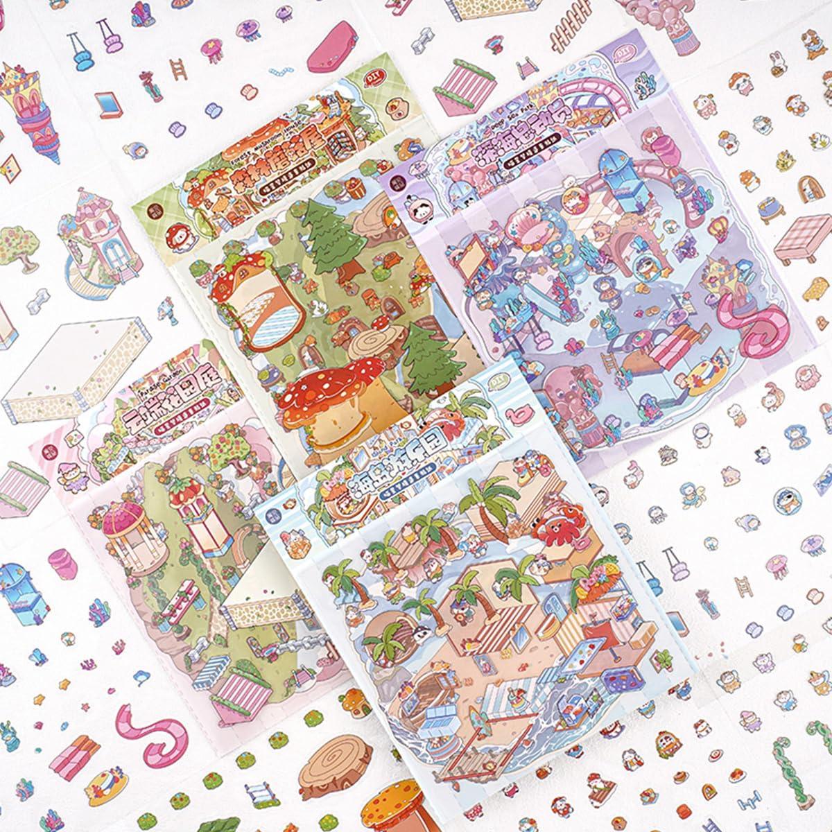 Pegatinas 3D DIY Aodse - 4 Conjuntos de Caricaturas para Manualidades