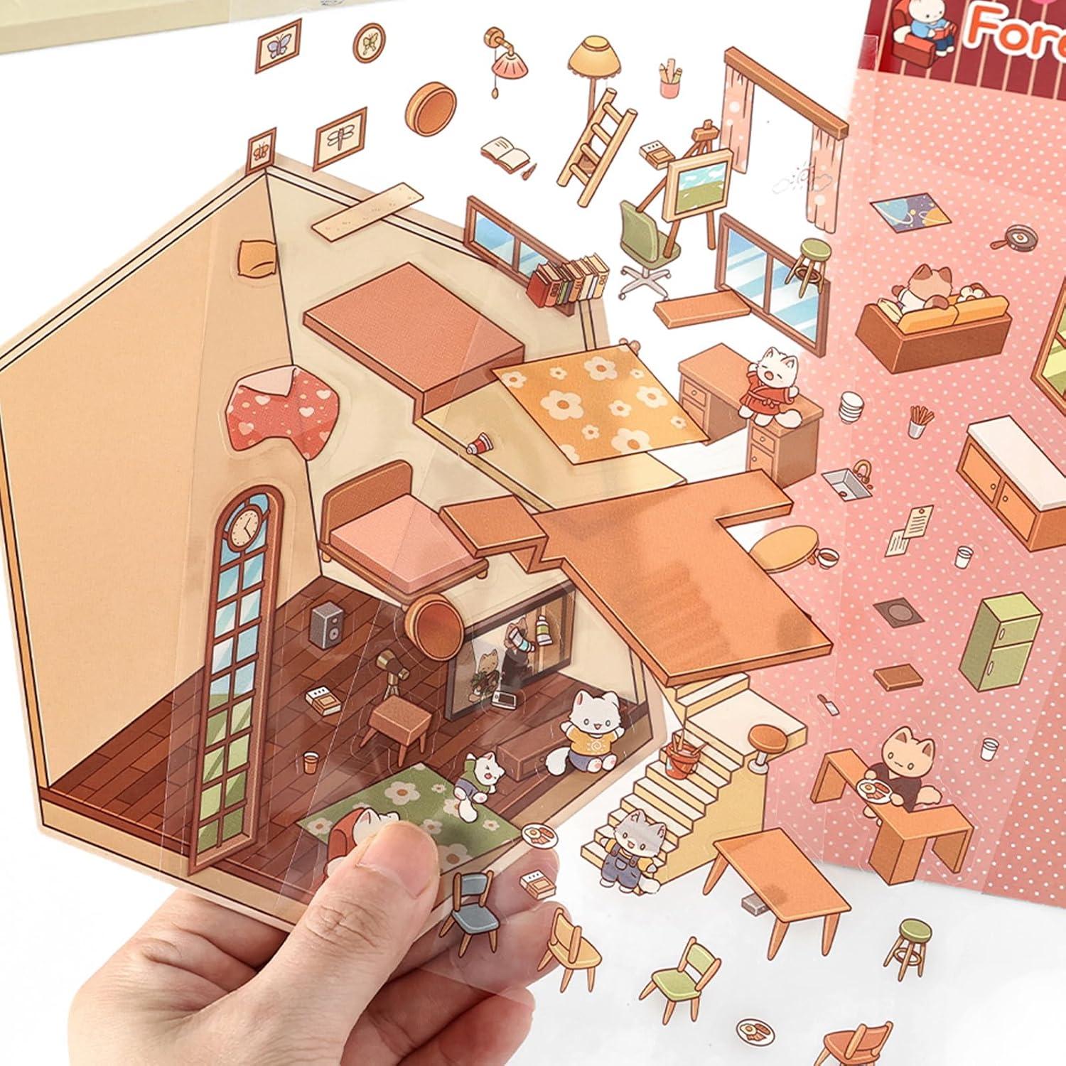 Stickers 3D para Scrapbook Sqyiox - 4 Temas Aesthetic