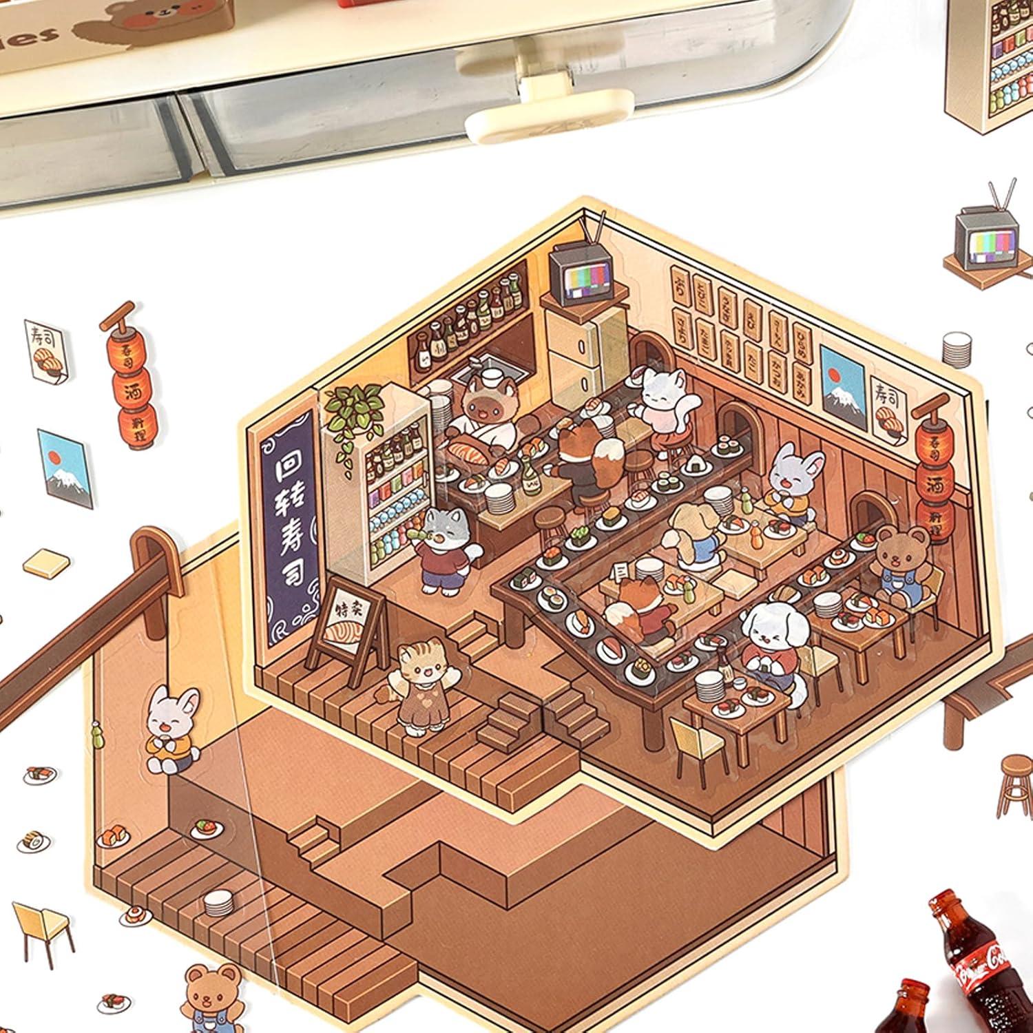 Stickers 3D para Scrapbook Sqyiox - 4 Temas Aesthetic