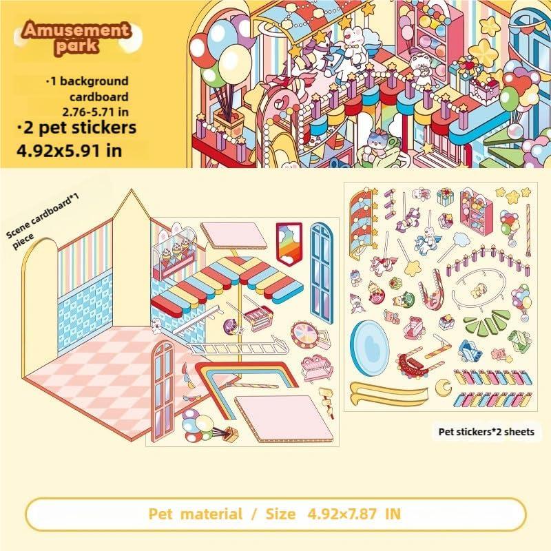 10 Juegos de Pegatinas 3D DIY LIFCIUSO - Escenas Creativas