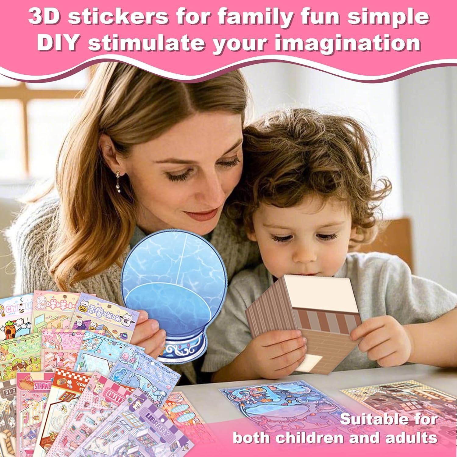 Kit de Stickers 3D Midukit - 12 Juegos Coloridos para Niños