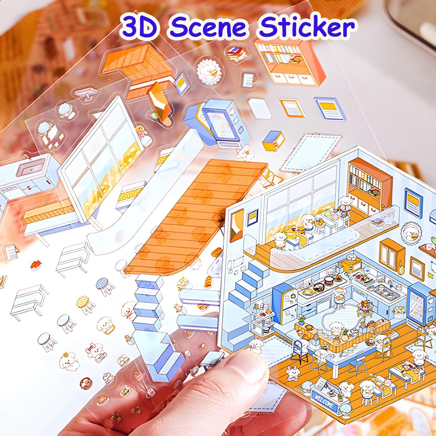 Conjunto de Pegatinas Miniatura 3D DIY Posame - 6 Temas Kawaii