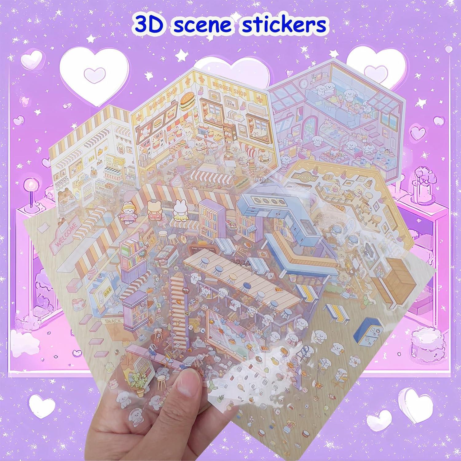 Conjunto de Pegatinas Miniatura 3D DIY Posame - 6 Temas Kawaii