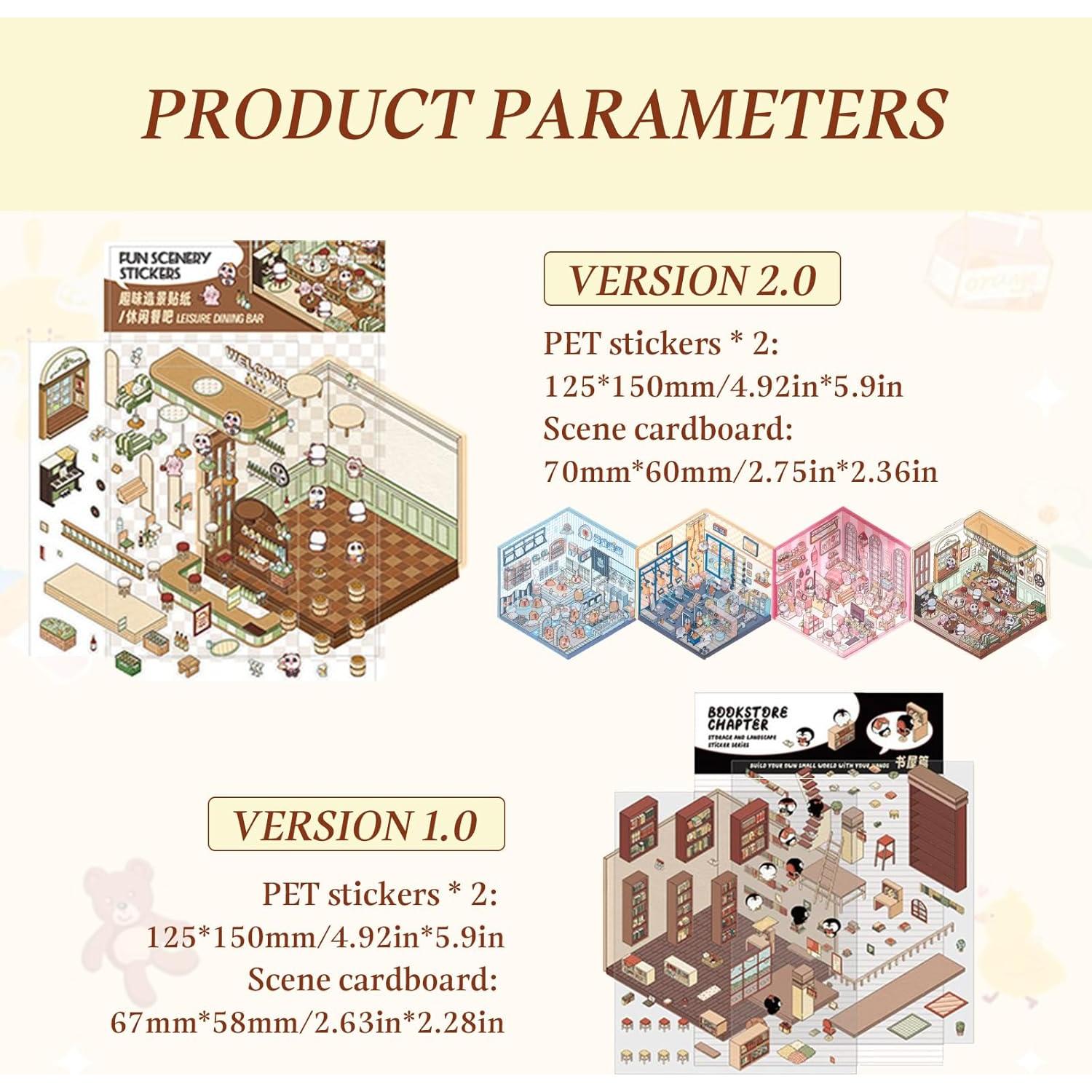 16 Pegatinas 3D DIY Bosjct para Crear Escenas Kawaii