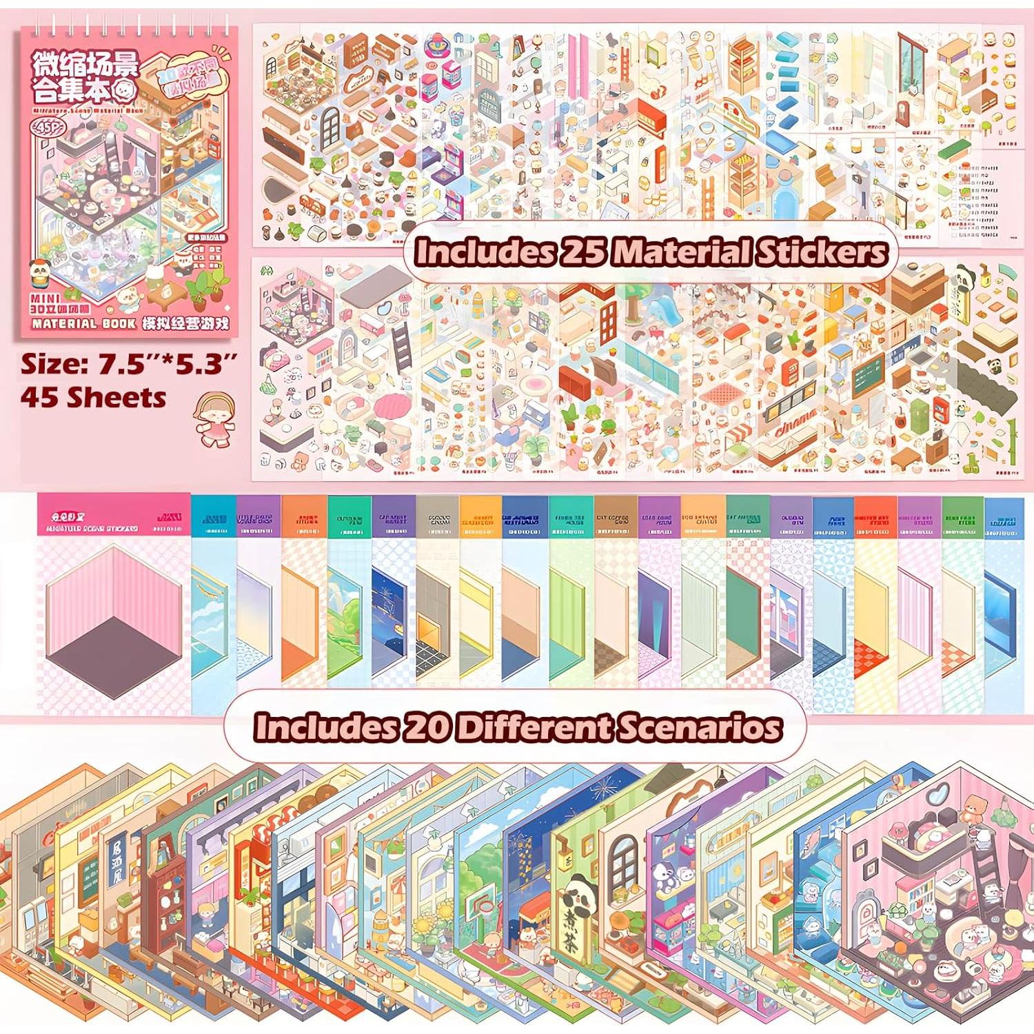 20 Sets Etiquetas 3D DIY Casa SWIMDOG Coloridas Creativas