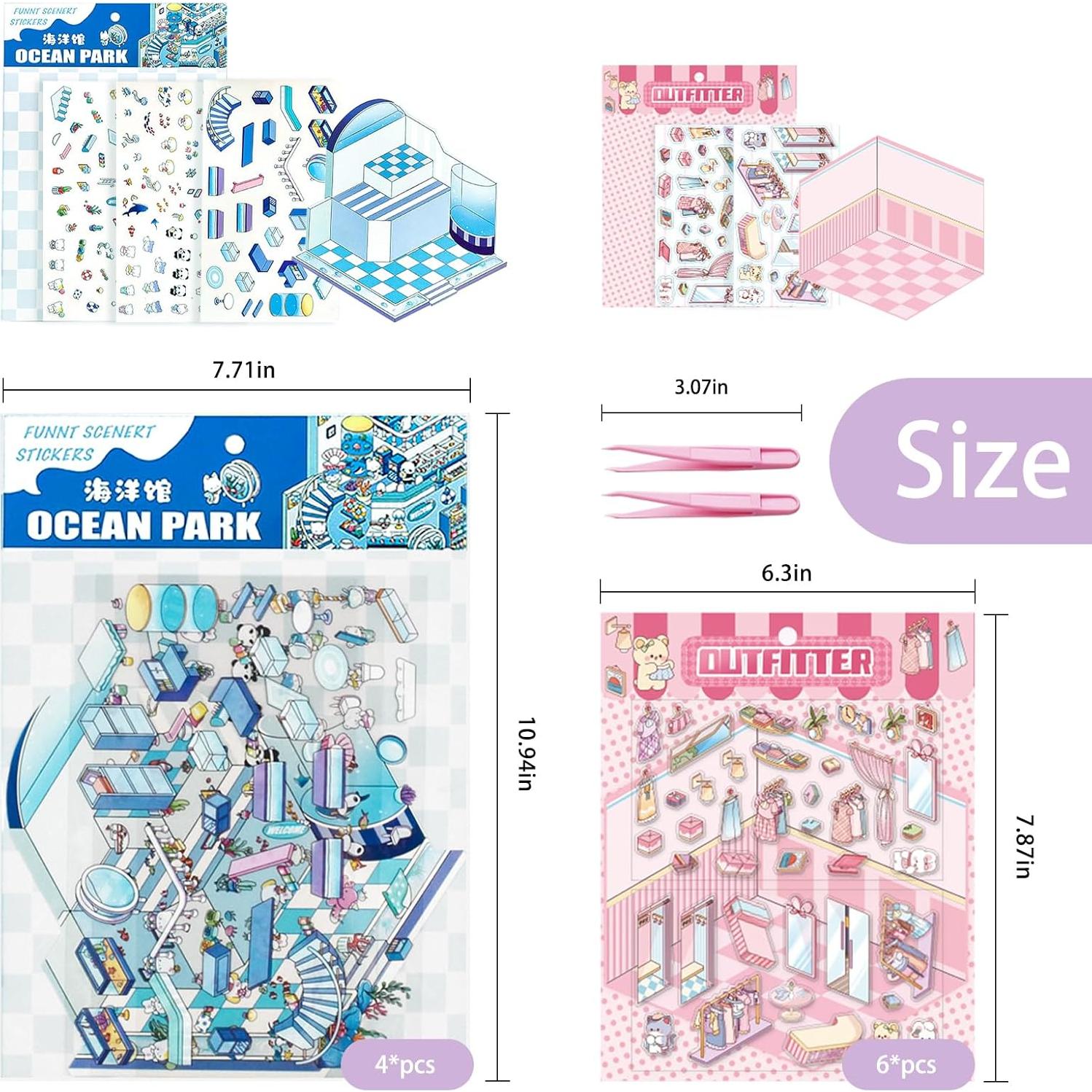 Kit de Pegatinas 3D DAPUTOU para Niños y Adultos - 10 Sets