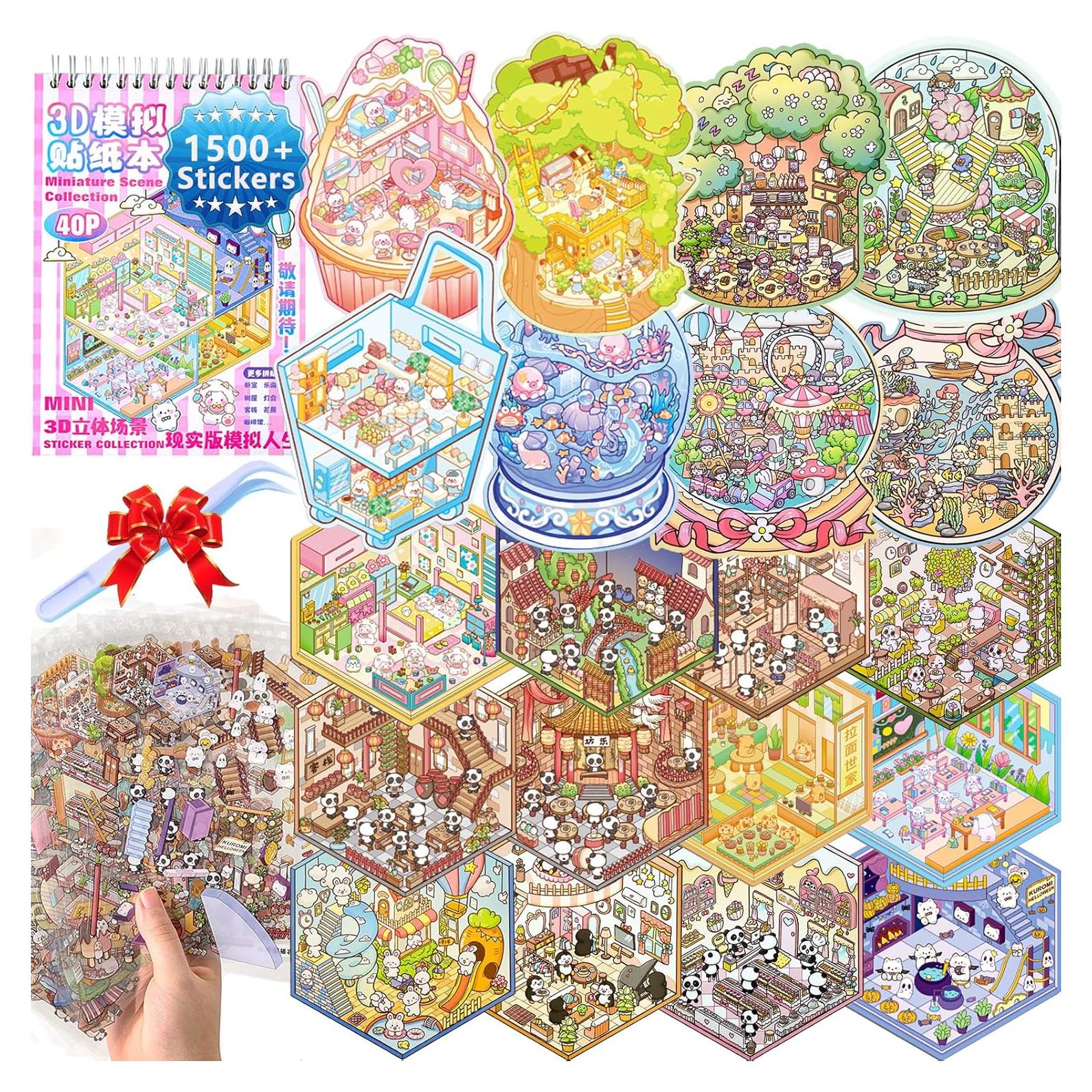 Calcomanías 3D DIY WhaleLantic - 1500 Piezas Reutilizables