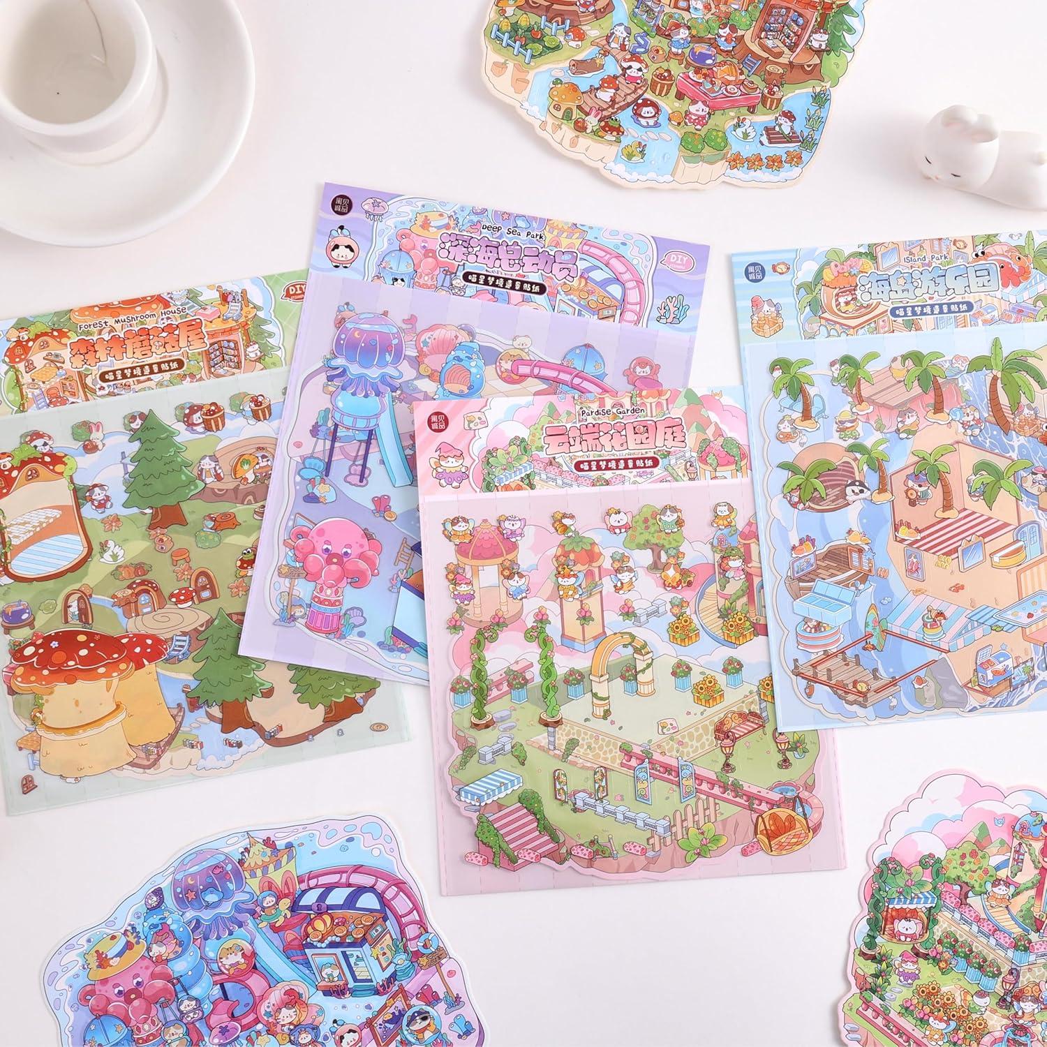 Set de 4 Adhesivos 3D DIY emmoLife - Escenas Creativas