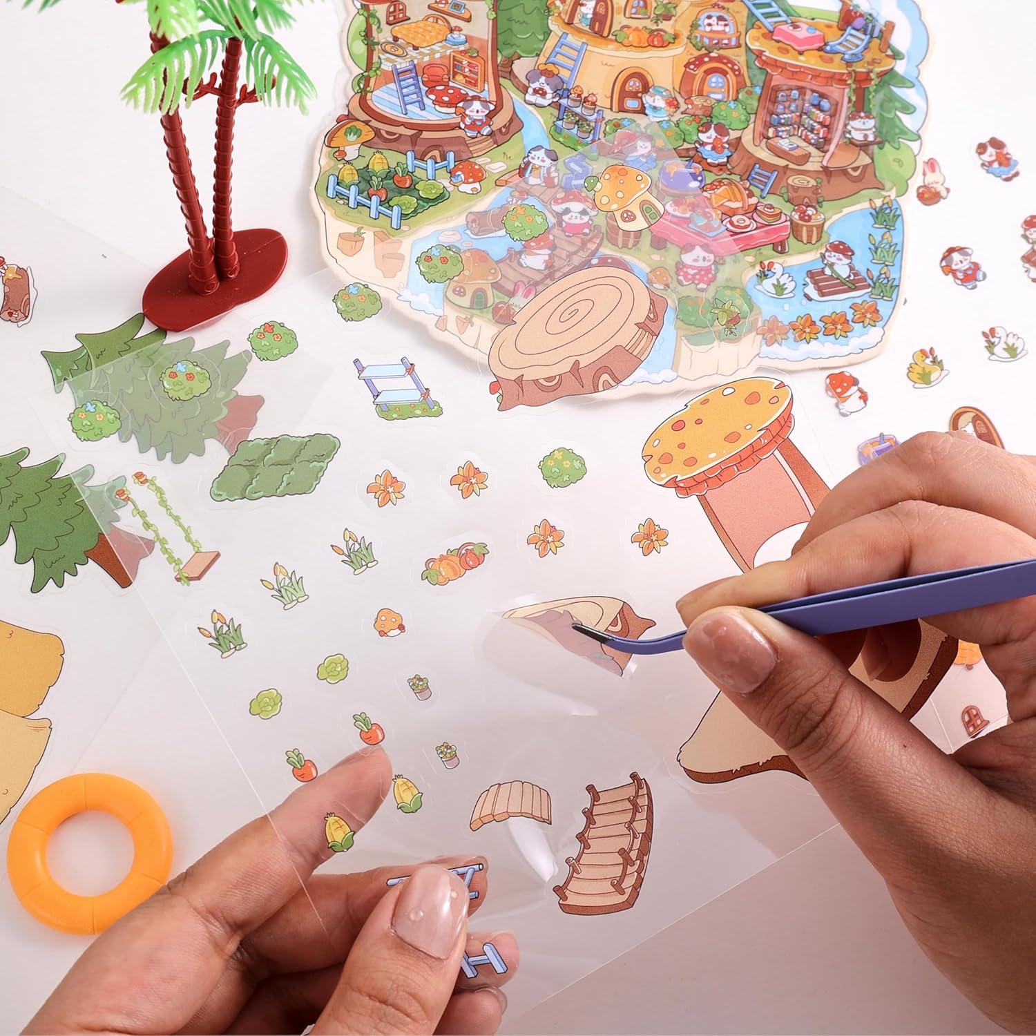 Set de 4 Adhesivos 3D DIY emmoLife - Escenas Creativas