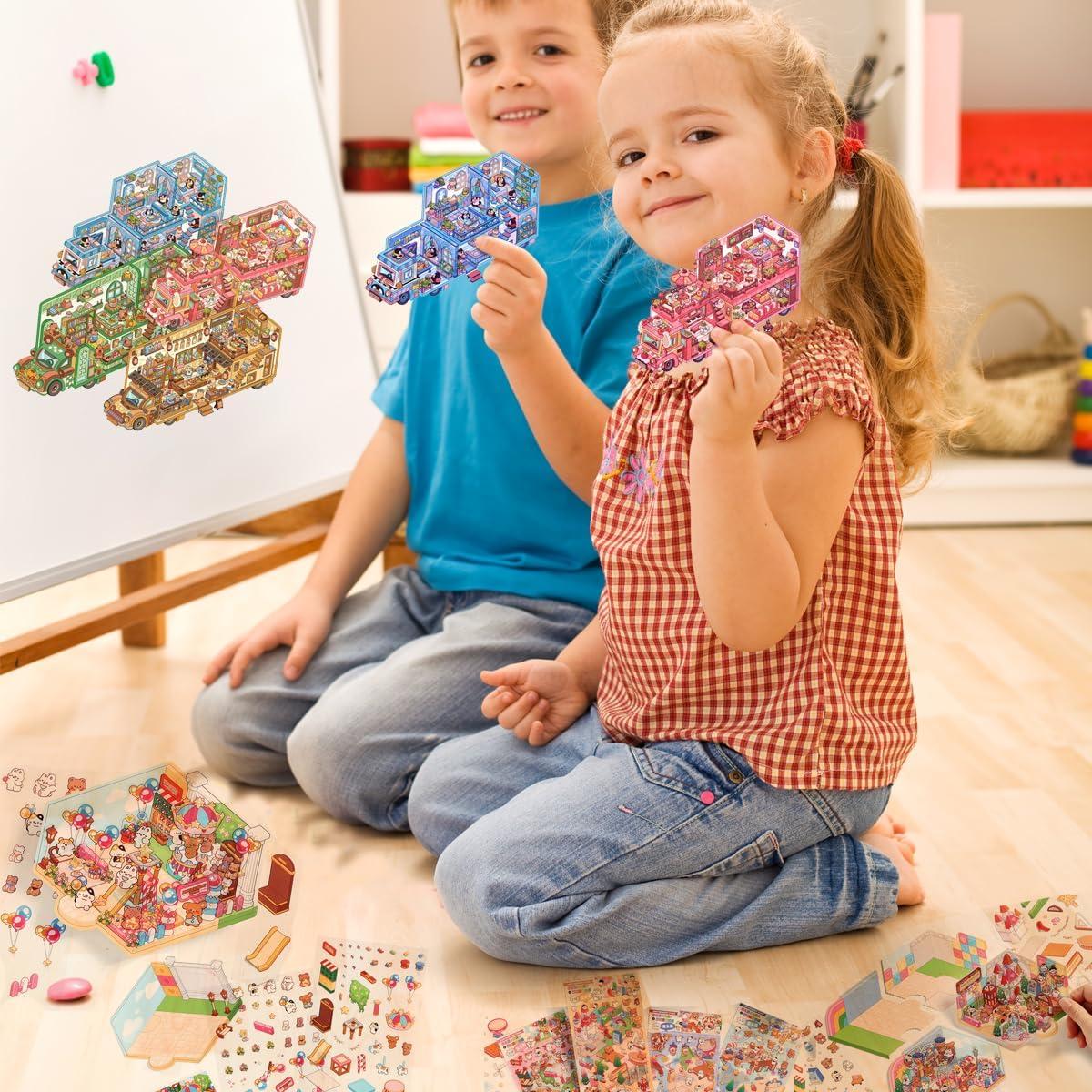 Pegatinas 3D DIY WESNDNE - Escena de Supermercado Caricatura