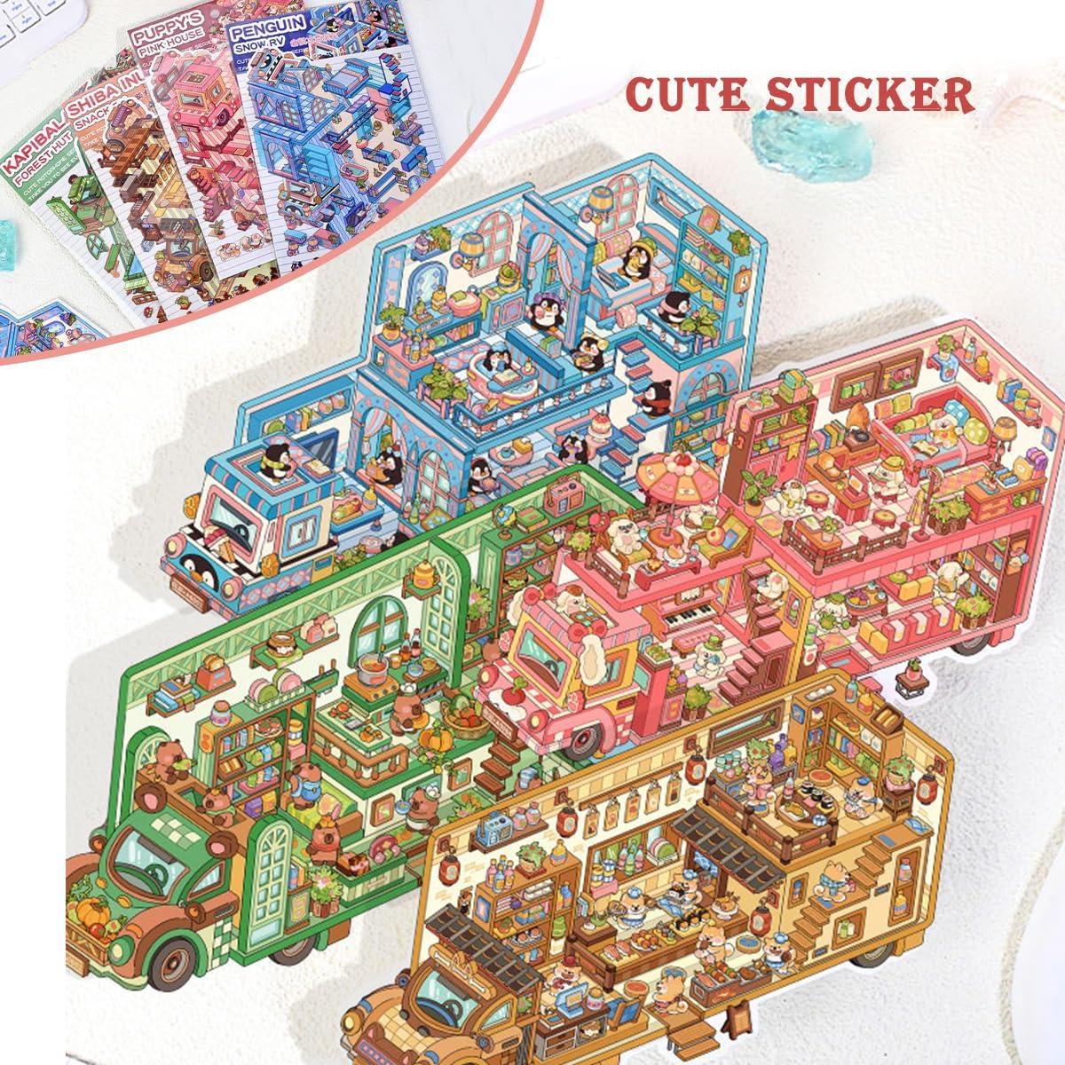 Pegatinas 3D DIY WESNDNE - Escena de Supermercado Caricatura