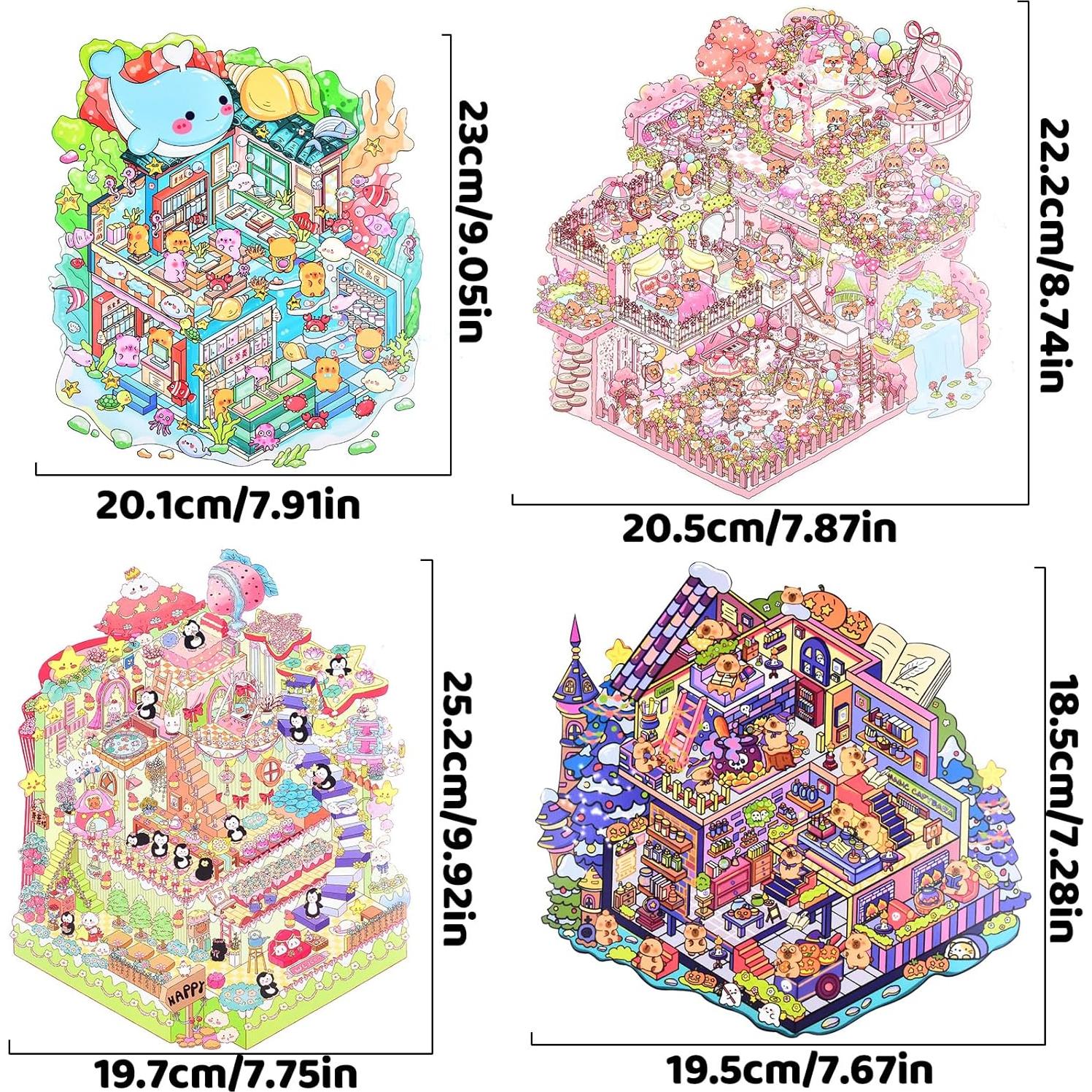 4 Sets Stickers 3D DIY Casa Creativa BROVITI - Alivio Estrés