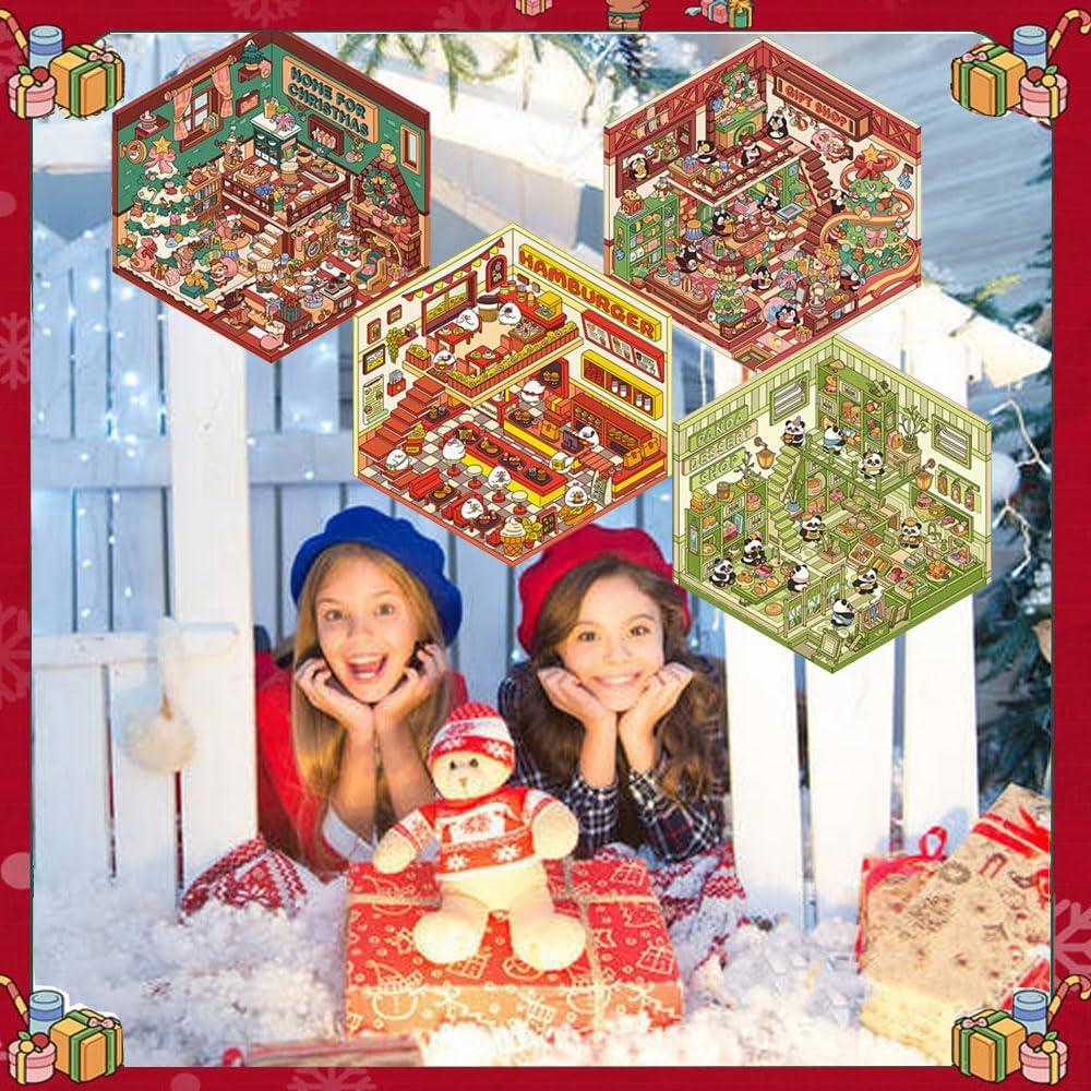 Pegatinas 3D Navideñas iSkelter - 4 Juegos para Niños y Adultos