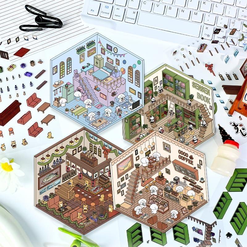 Pegatinas Isométricas 3D BRINTRUNG - 4 Juegos Creativos