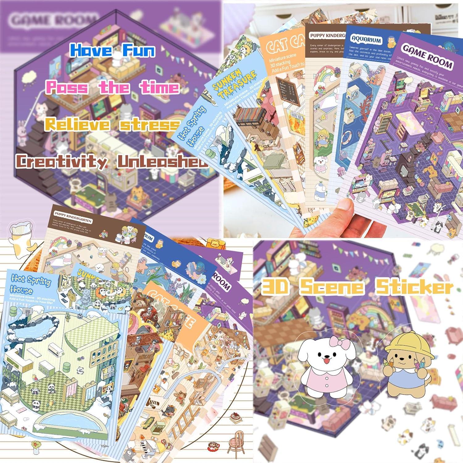 Etiquetas 3D DIY Nyxxoery para Scrapbooking - 6 Sets Animales