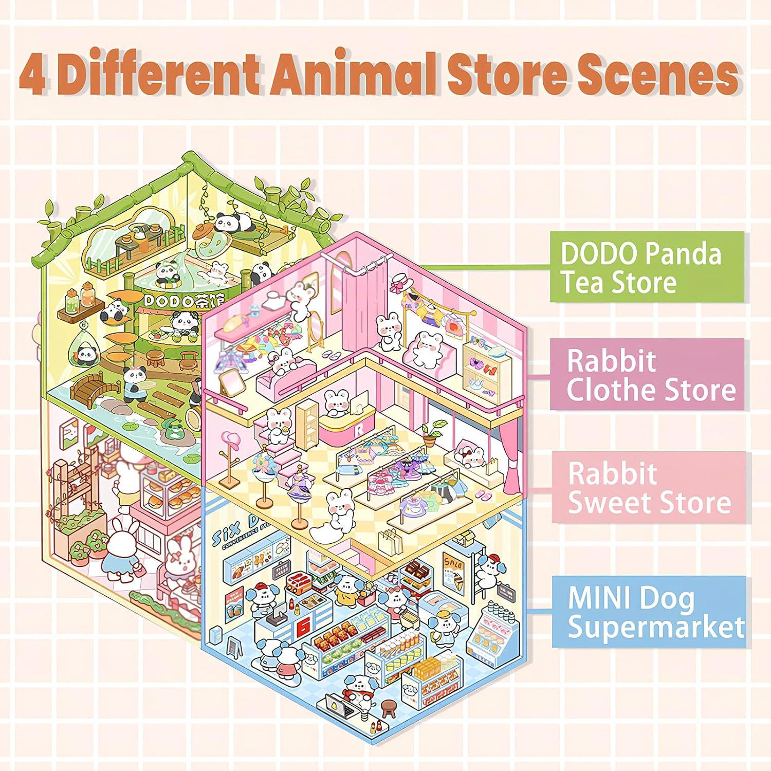 Paquete de 4 Libros de Stickers 3D NiXianLinGo con Pinzas