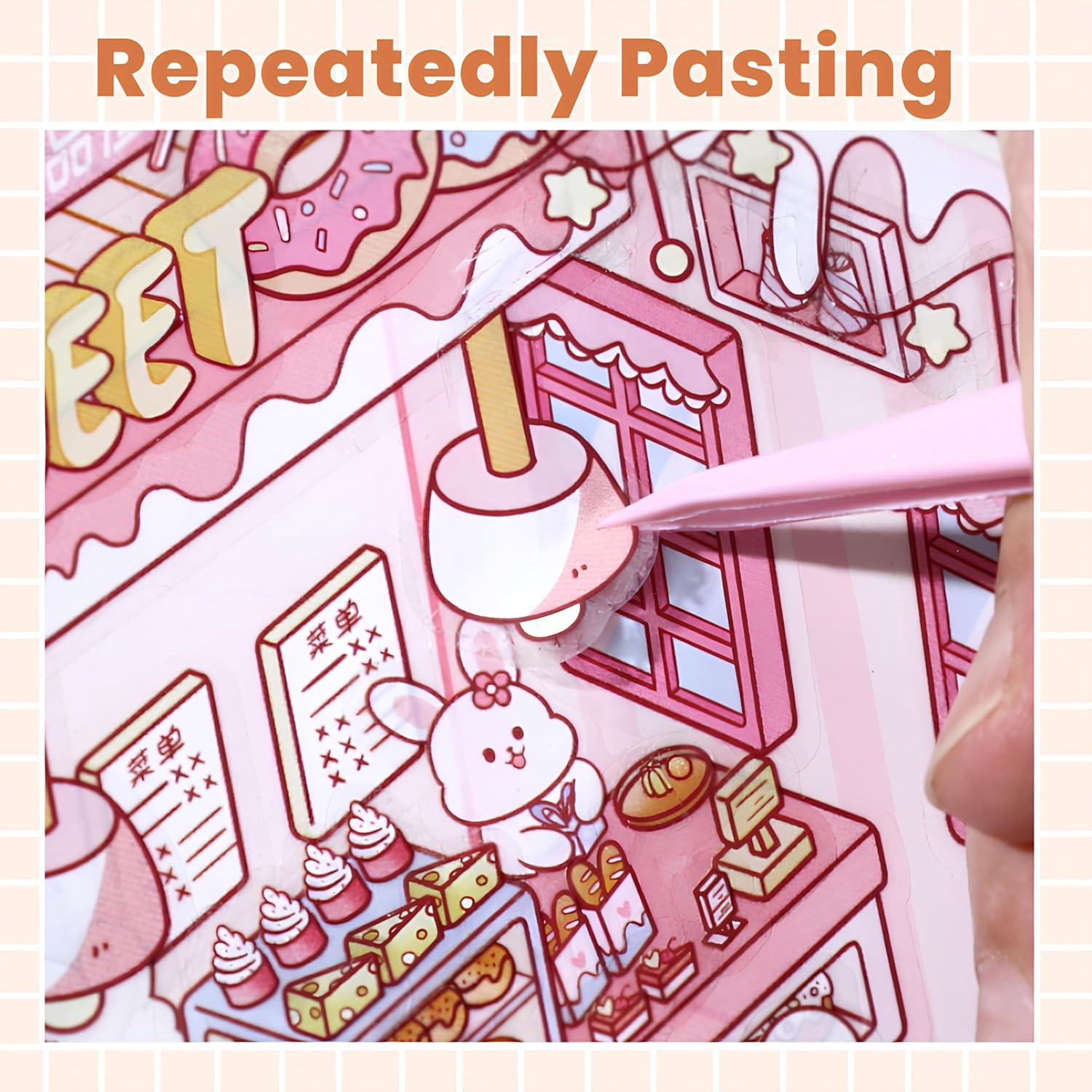 Paquete de 4 Libros de Stickers 3D NiXianLinGo con Pinzas