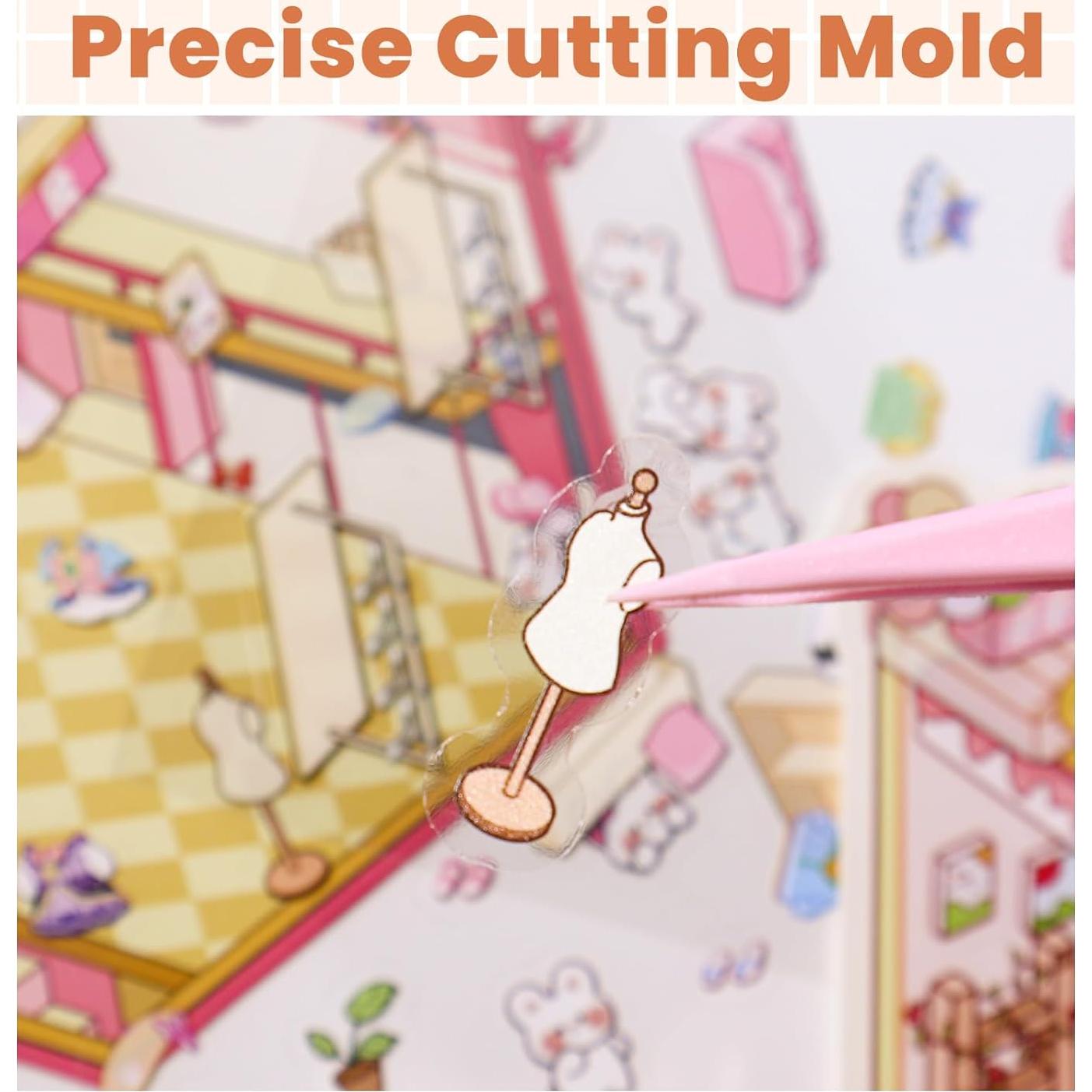 Paquete de 4 Libros de Stickers 3D NiXianLinGo con Pinzas