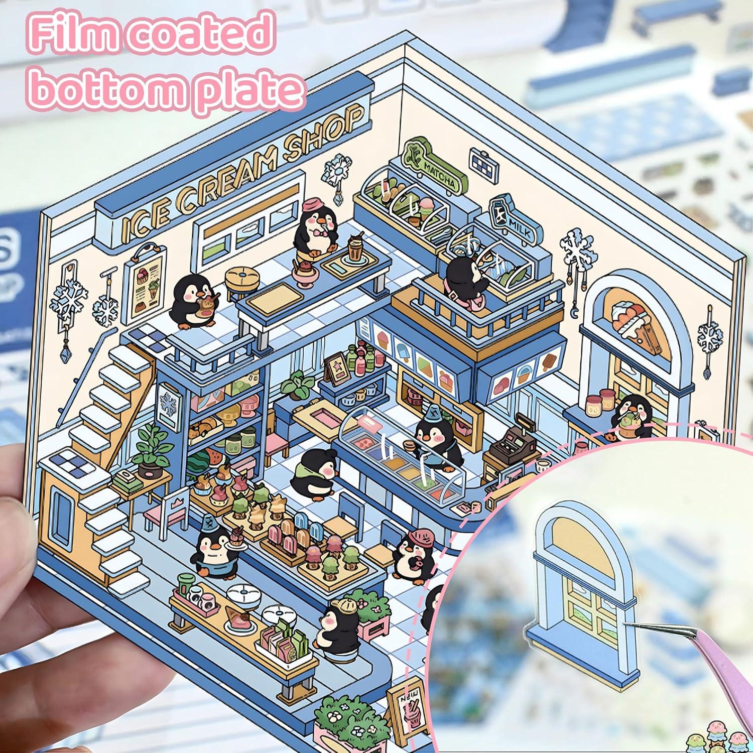 Pegatinas 3D DIY Aeloer - 4 Set para Crear Mini Casas