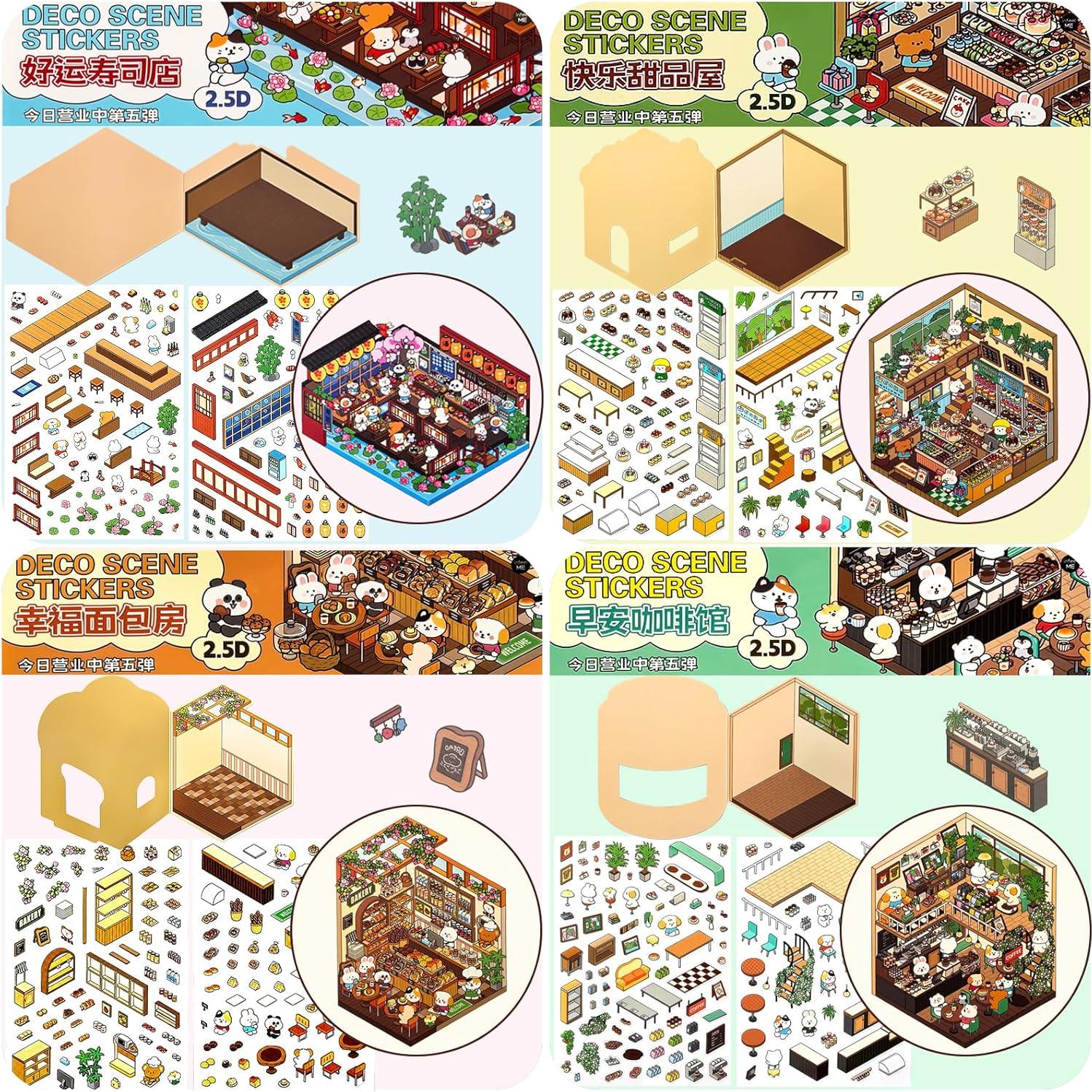 8 Juegos de Pegatinas 3D DIY NatldGs - Reutilizables y Creativas