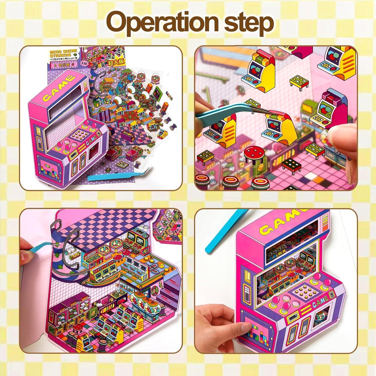 8 Juegos de Pegatinas 3D DIY NatldGs - Reutilizables y Creativas