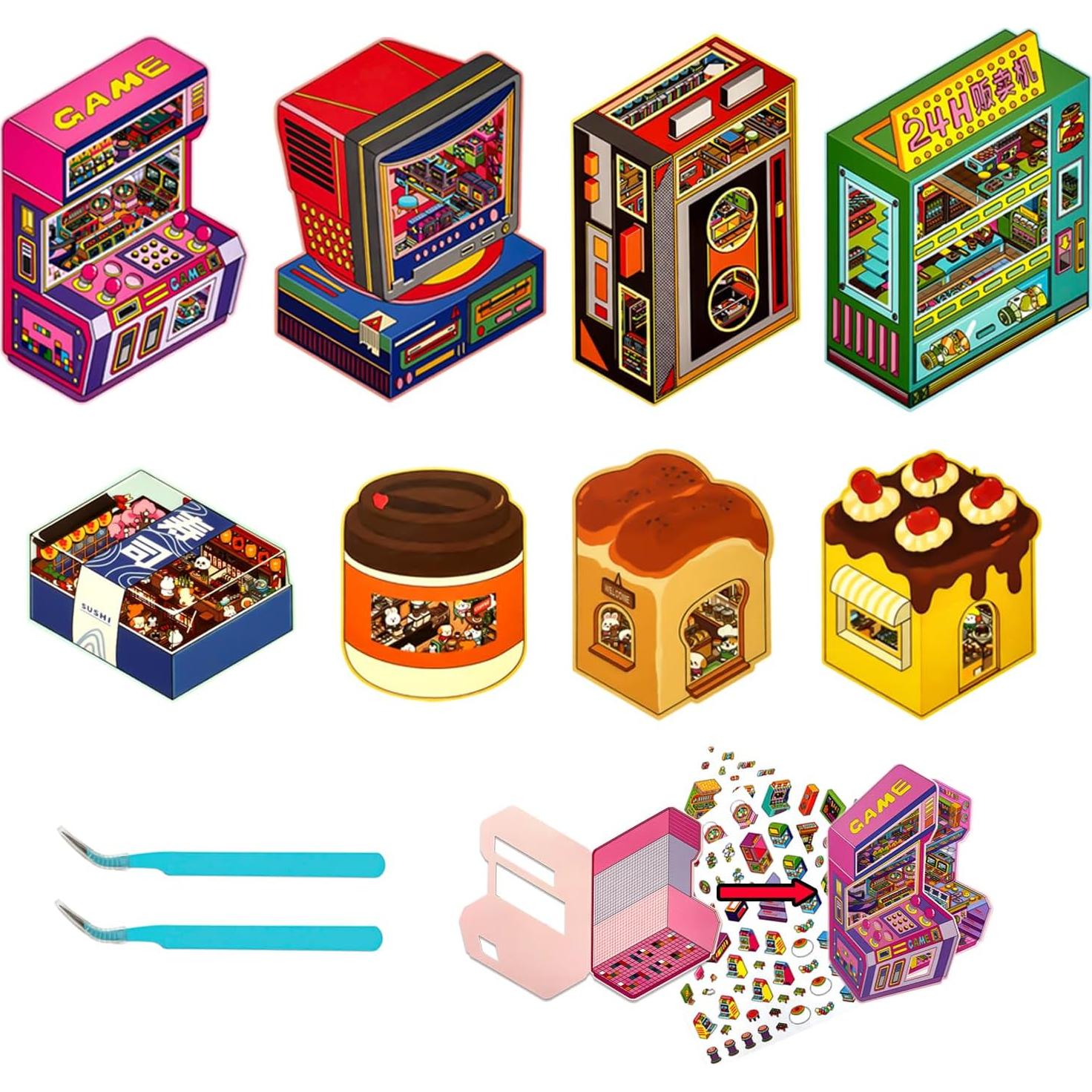 8 Juegos de Pegatinas 3D DIY NatldGs - Reutilizables y Creativas