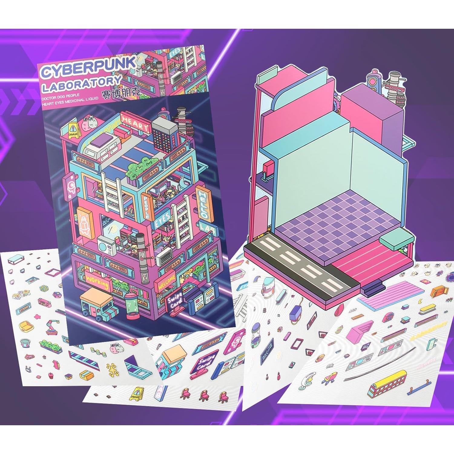 Calcomanías 3D DIY HEYTRCO Manantiales Termales y Ciudad Cibernética