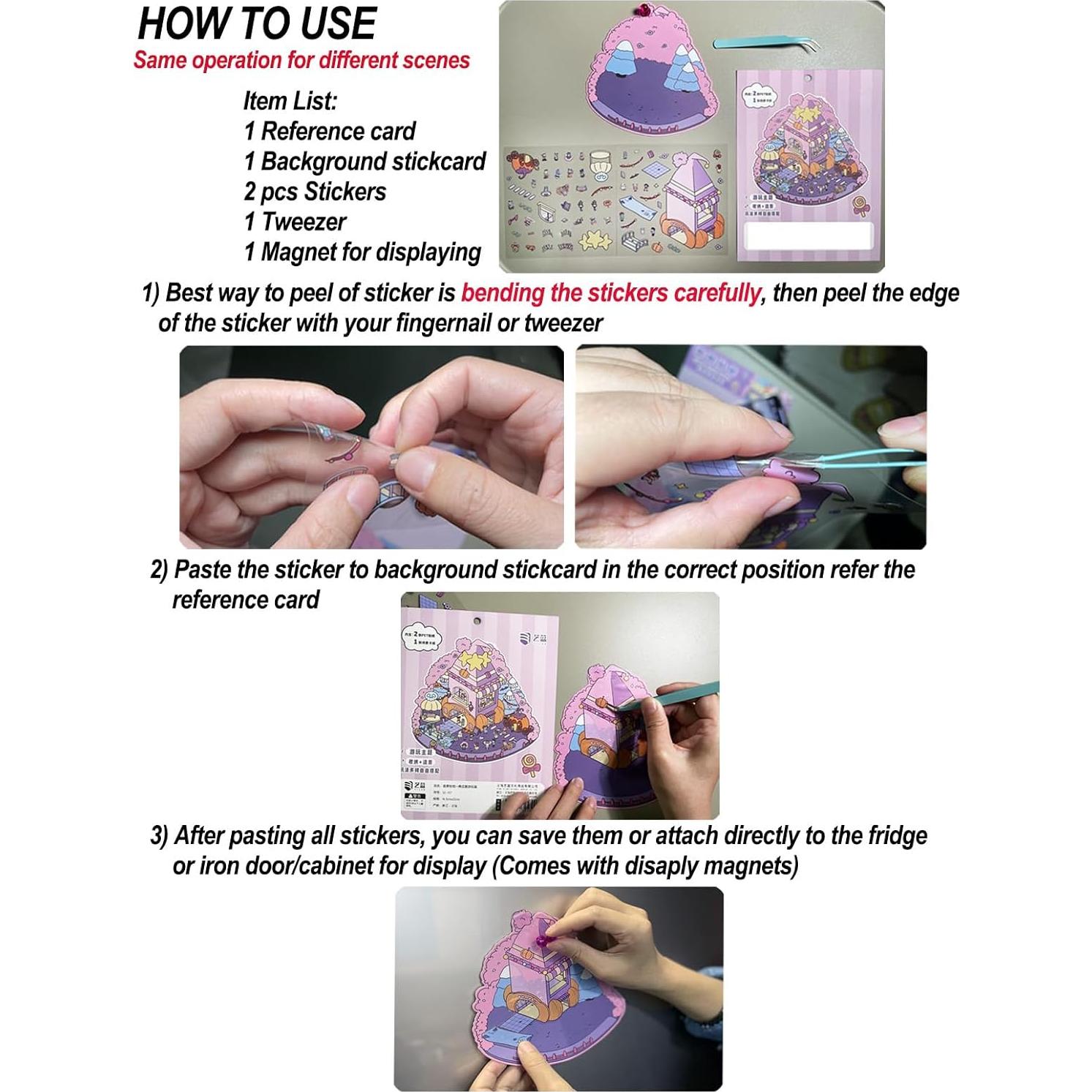 Stickers 3D Escena LAGIPA - 4 Temas, Imán y Pinzas