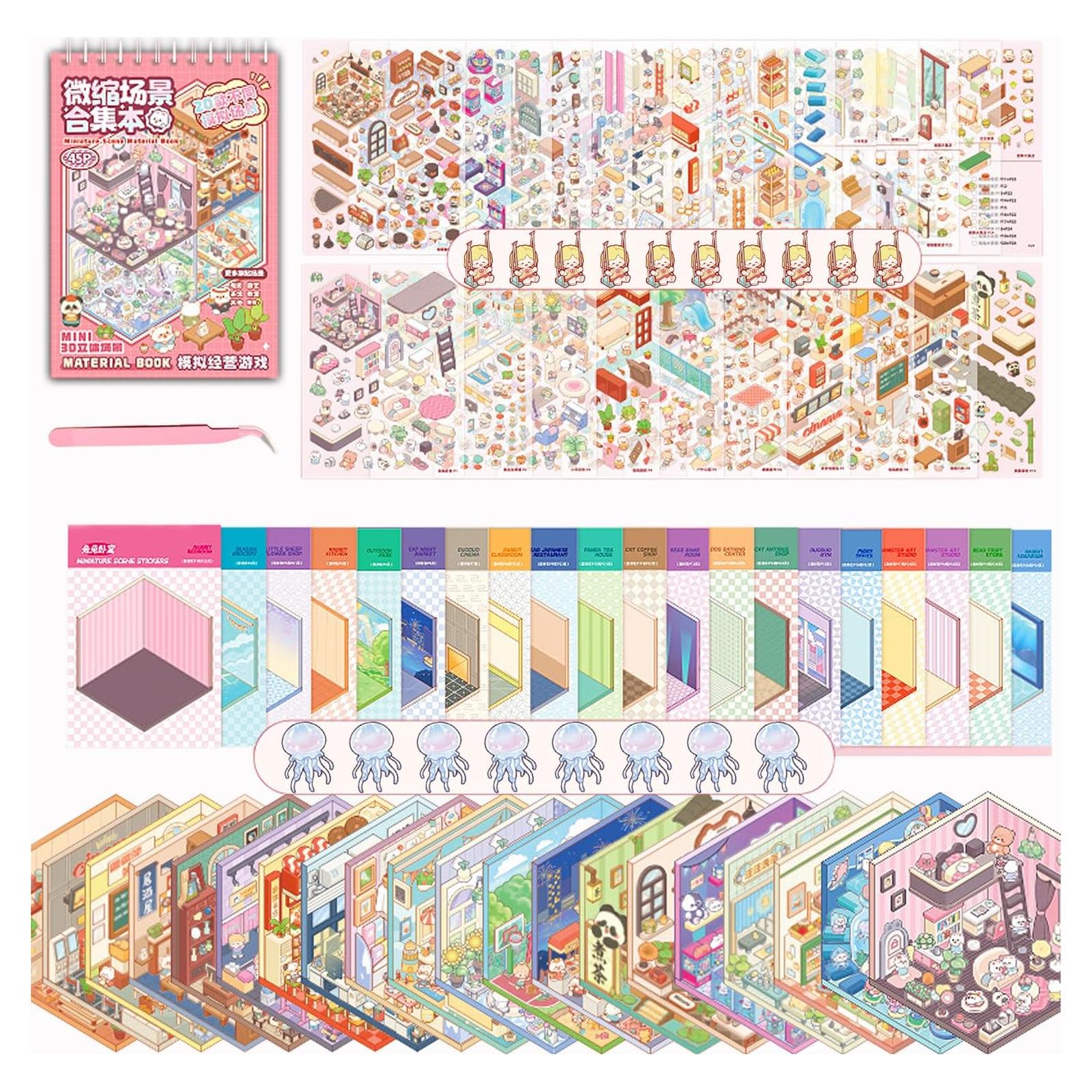 Stickers 3D WUUPCKY para Crear Escenas de Animales - 20 Piezas