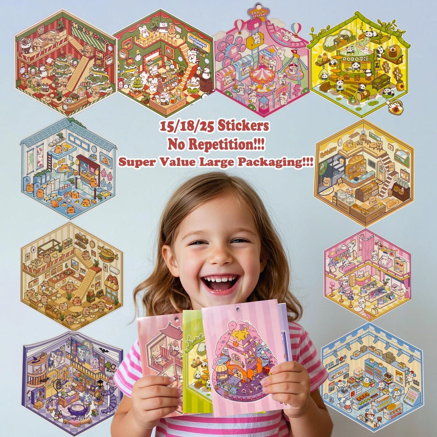 Pegatinas 3D UQRUI para Decoración de Habitaciones - 18 Pcs B