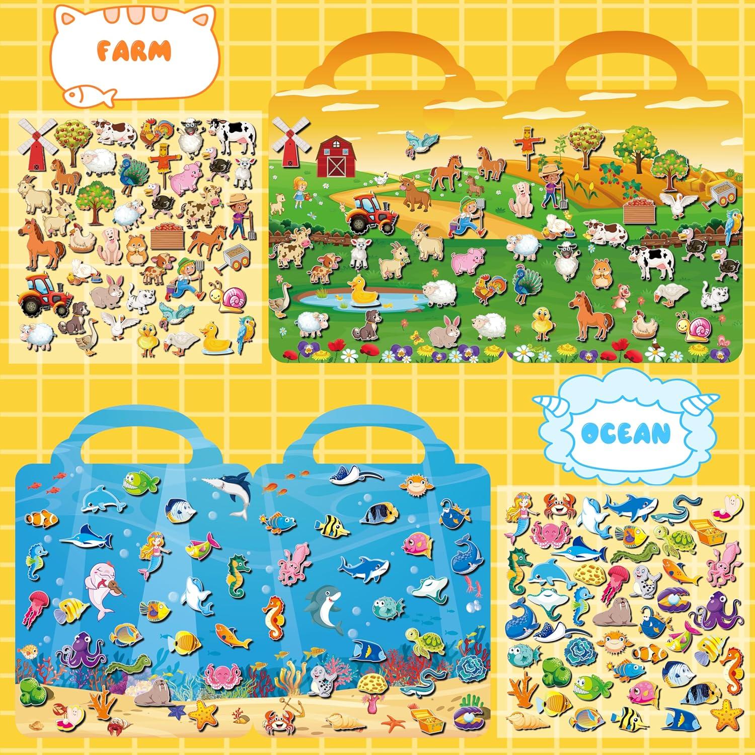 Set de 6 Libros de Stickers 3D Reutilizables Kalysky