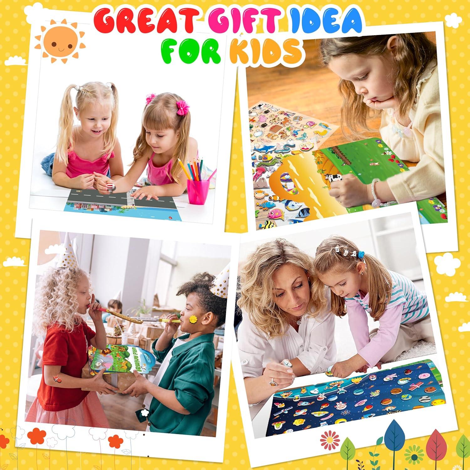 Set de 6 Libros de Stickers 3D Reutilizables Kalysky