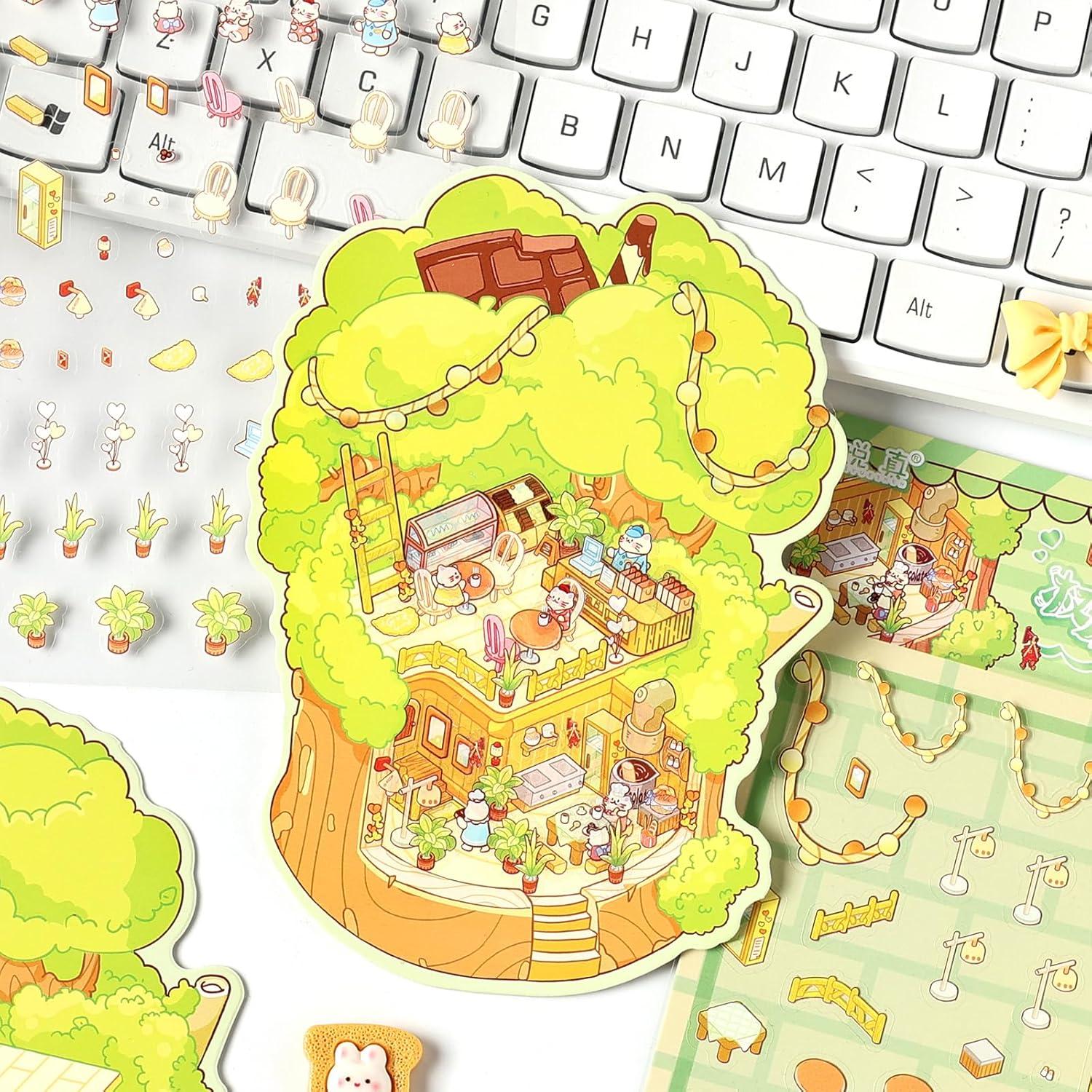 8 Juegos de Pegatinas 3D Genérico Animales Reutilizables