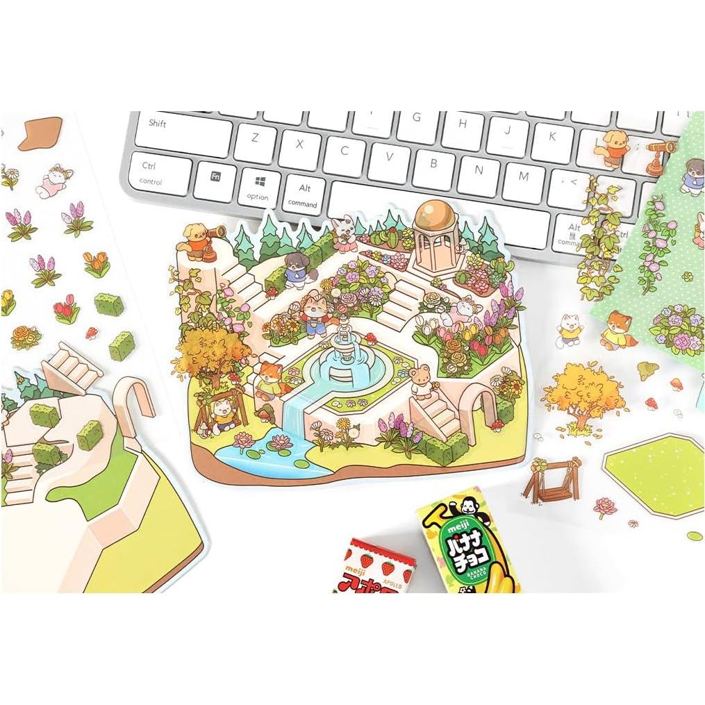 Kit de Pegatinas 3D DIY EUTVIBRP - 4 Escenas de Dibujo Animado