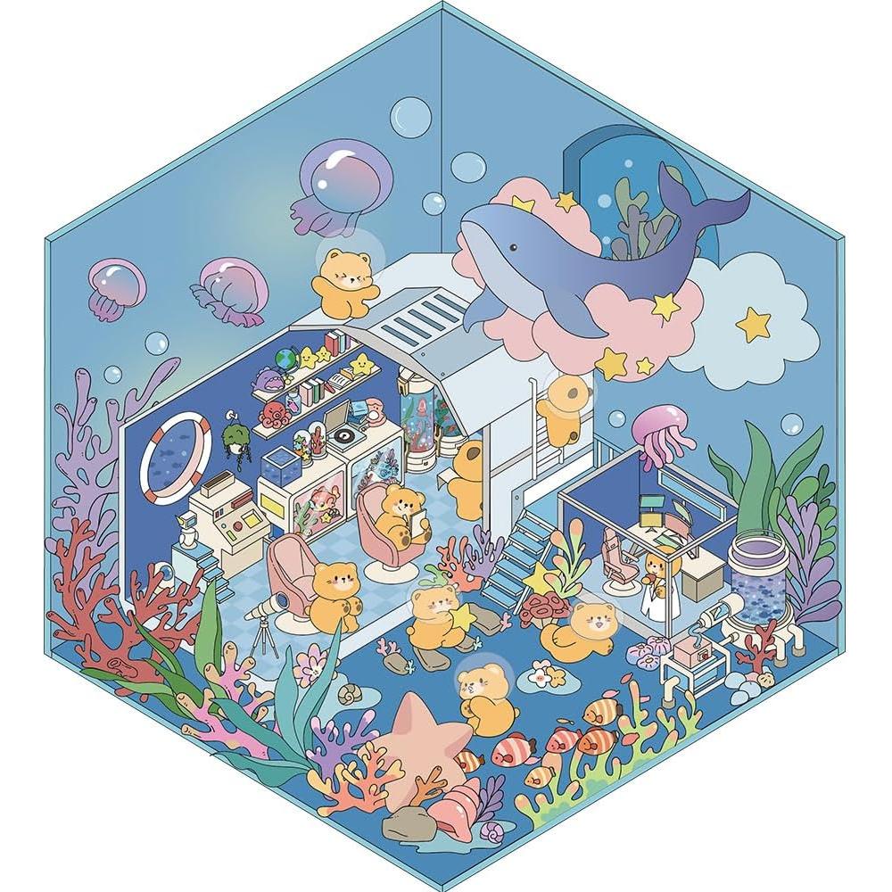 Kit de Pegatinas 3D DIY EUTVIBRP - 4 Escenas de Dibujo Animado