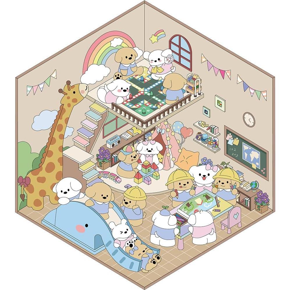 Kit de Pegatinas 3D DIY EUTVIBRP - 4 Escenas de Dibujo Animado