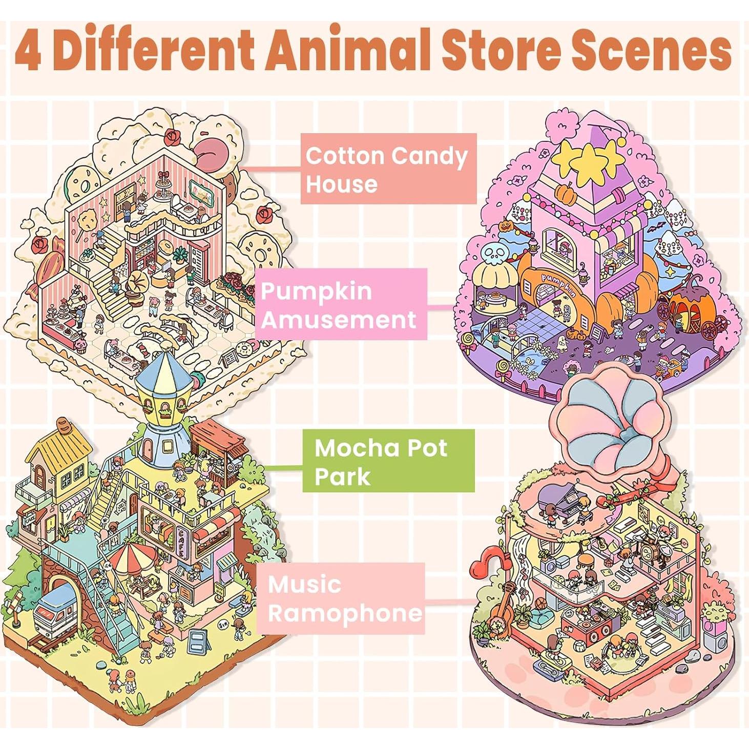 Paquete de 4 Libros de Stickers 3D NiXianLinGo - Diversión Mágica