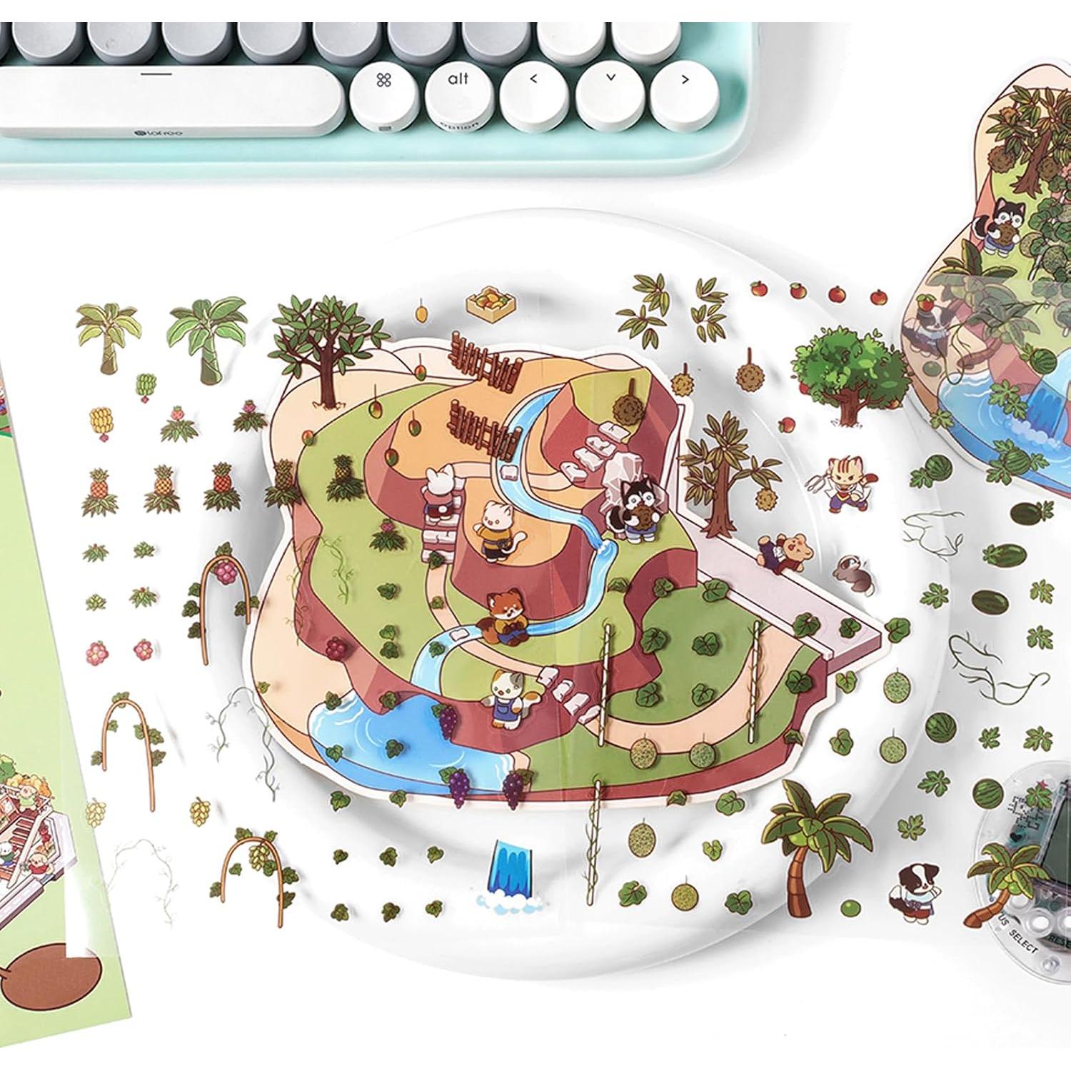 Pegatinas 3D Sqyiox para Scrapbook - 4 Temas Coloridos