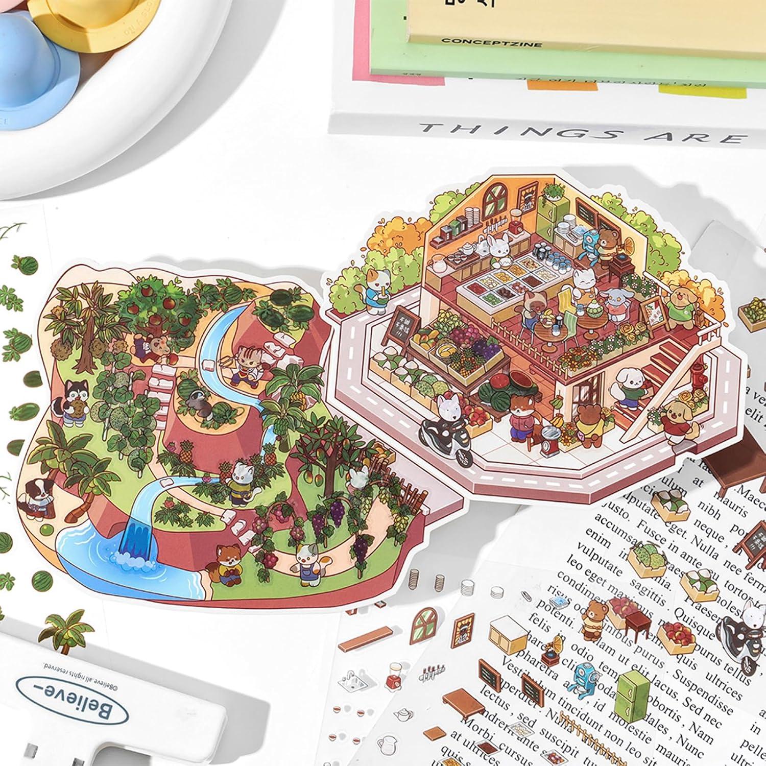 Pegatinas 3D Sqyiox para Scrapbook - 4 Temas Coloridos