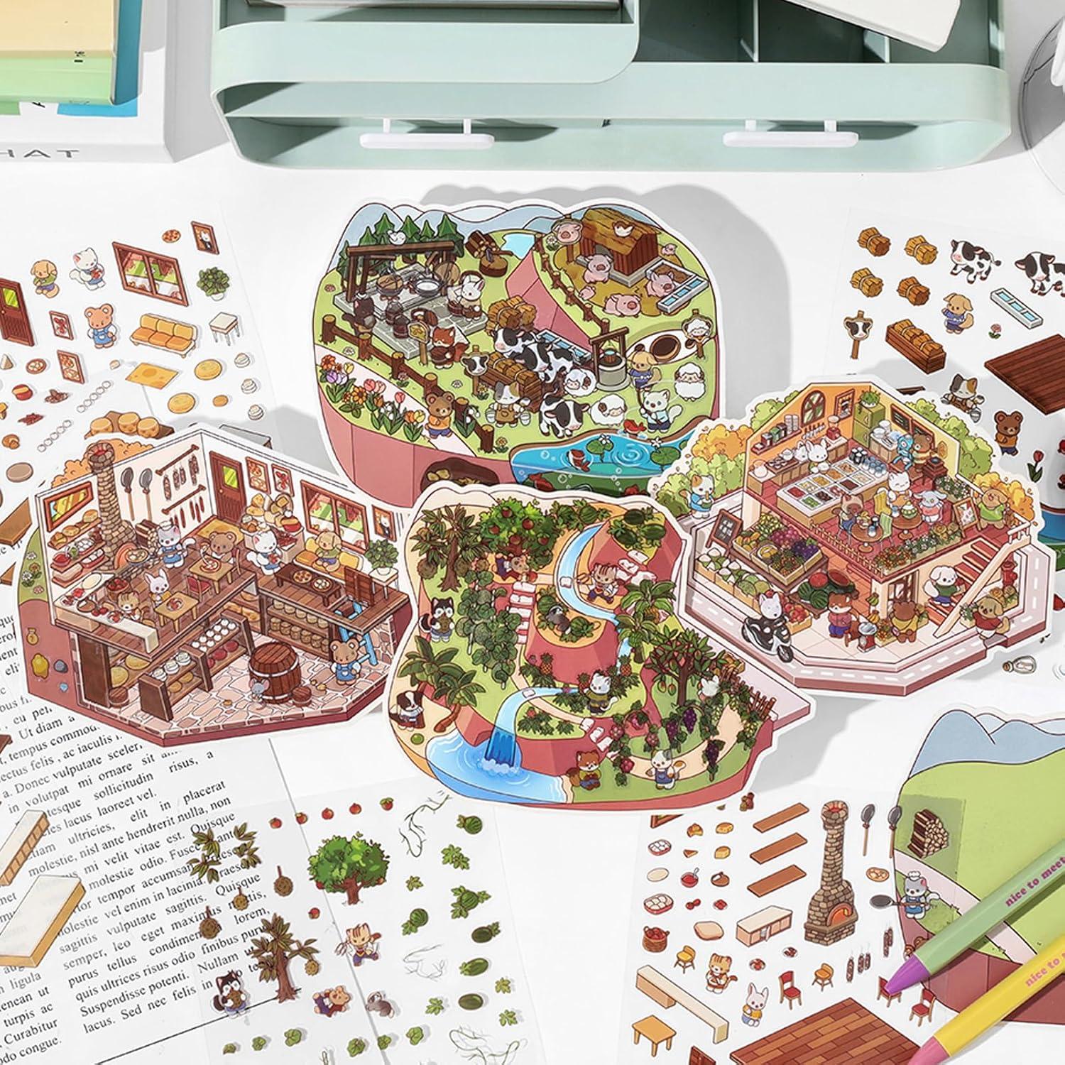 Pegatinas 3D Sqyiox para Scrapbook - 4 Temas Coloridos