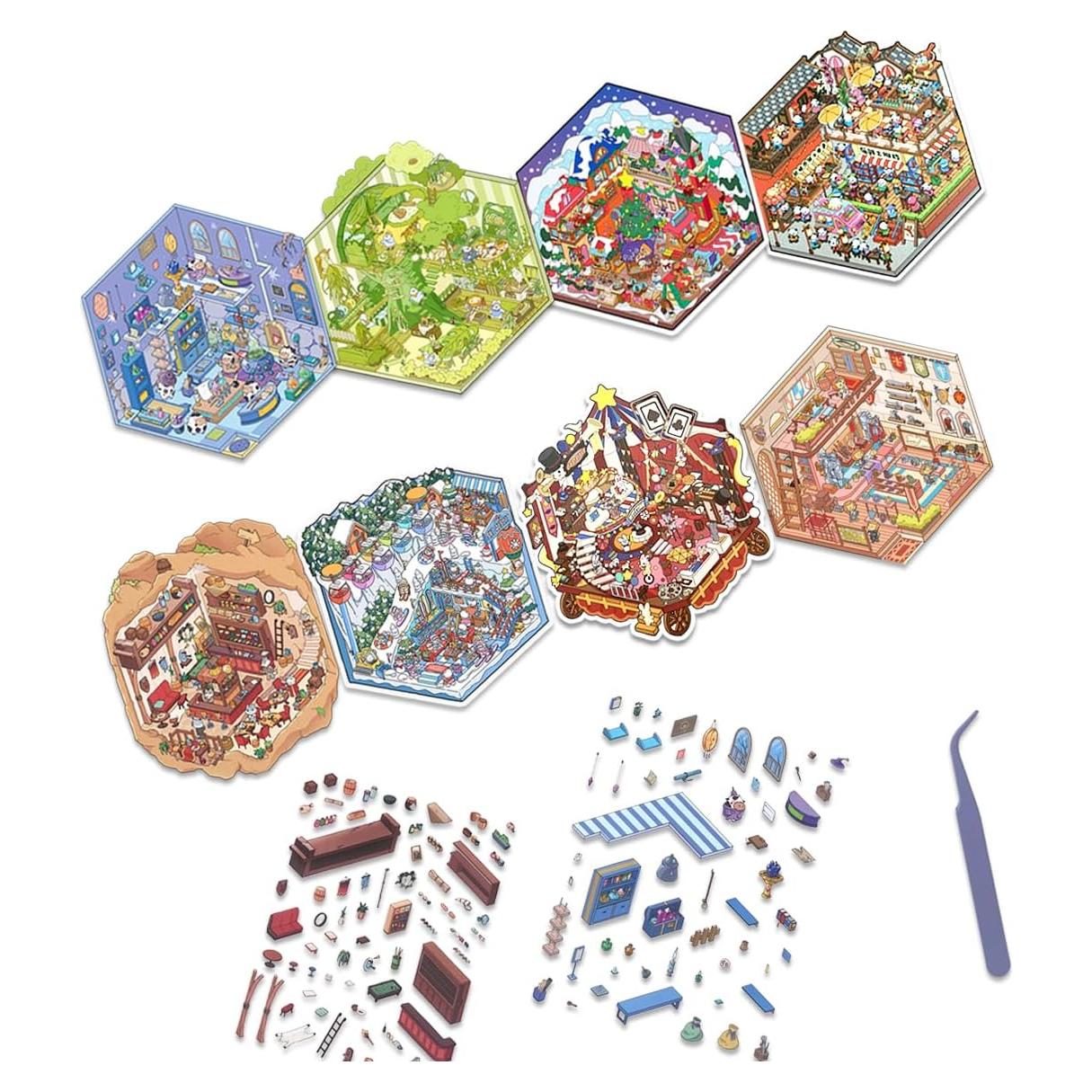 Stickers 3D para Decoración de Habitaciones OrgSvnHse - 8 Conjuntos