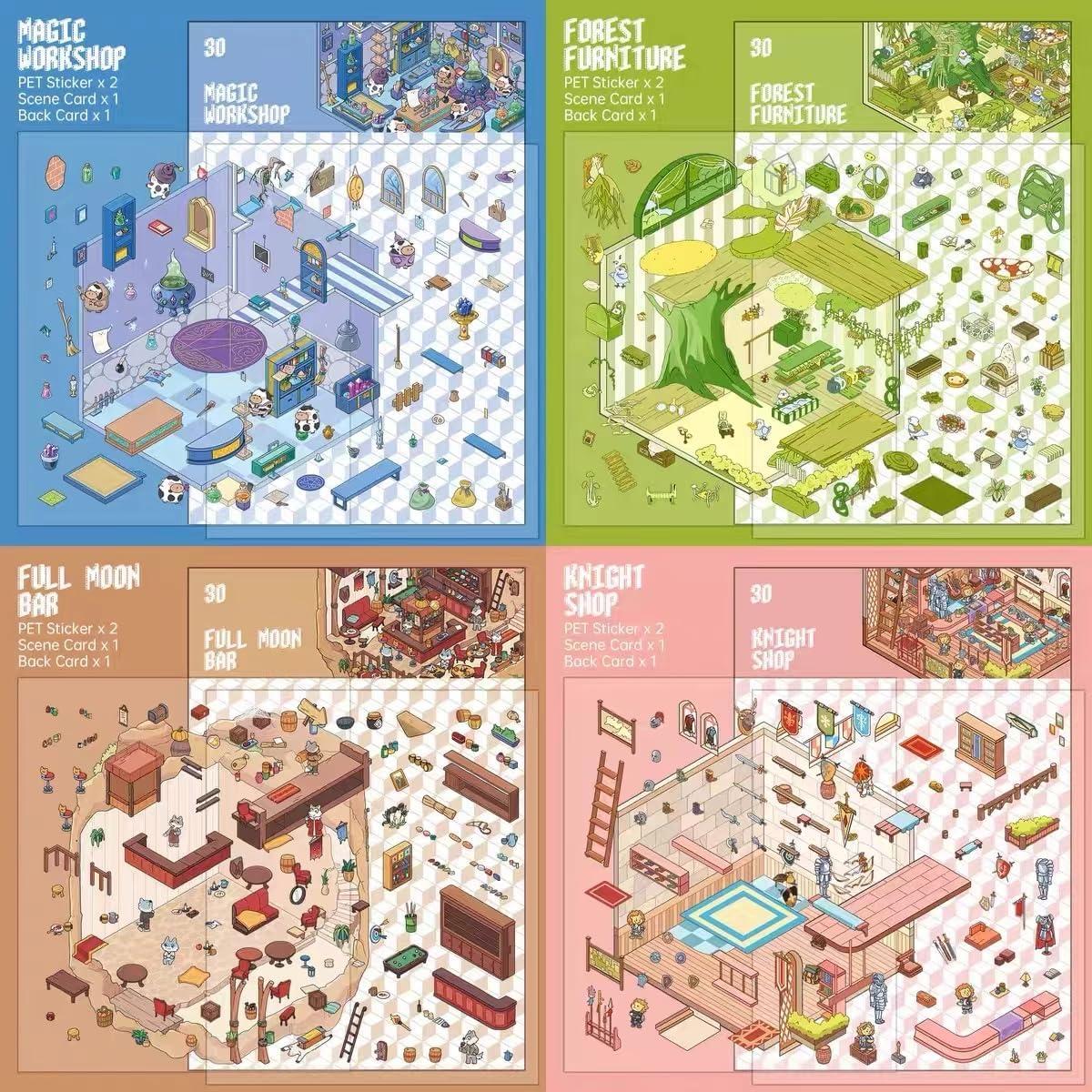 Stickers 3D para Decoración de Habitaciones OrgSvnHse - 8 Conjuntos