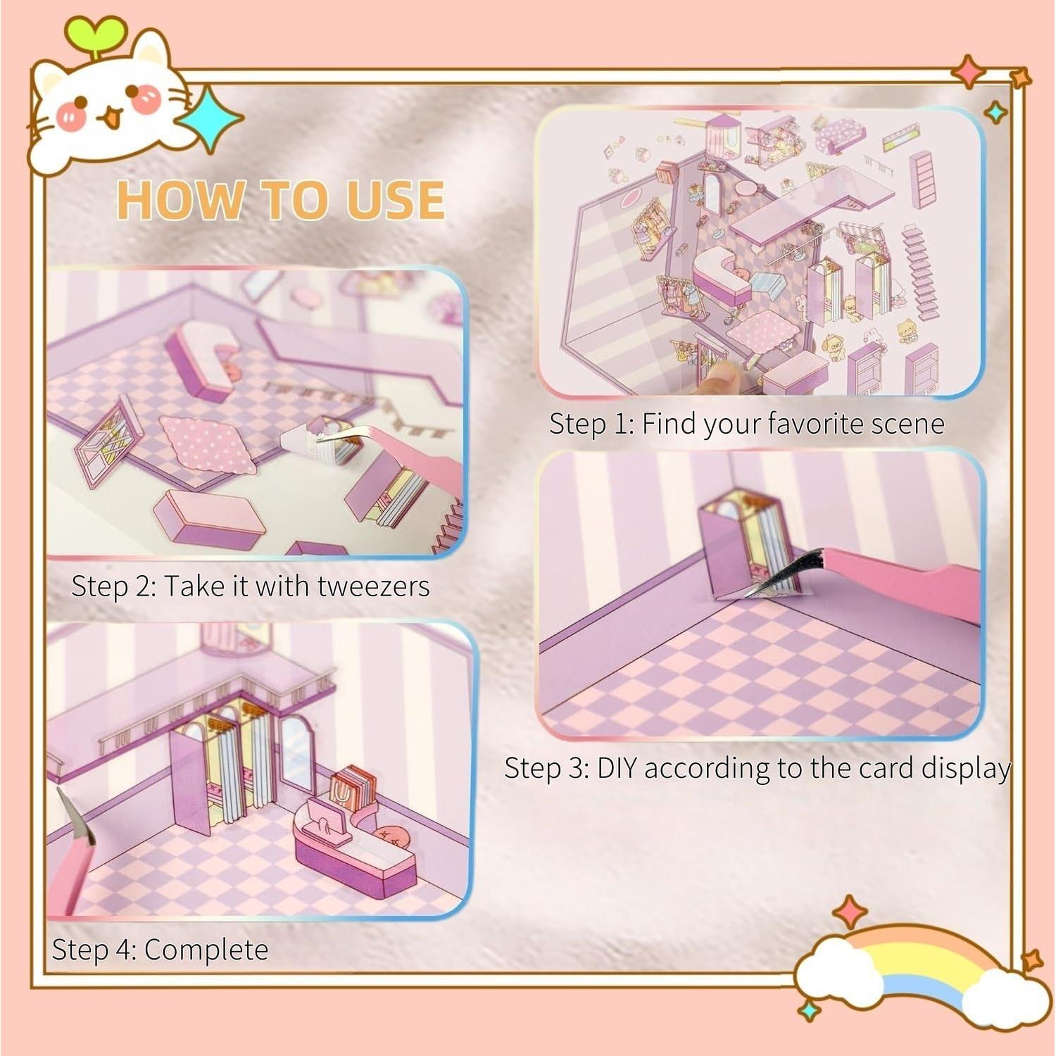 Pegatinas 3D DIY de Casa Affoto - 4 Conjuntos Creativos