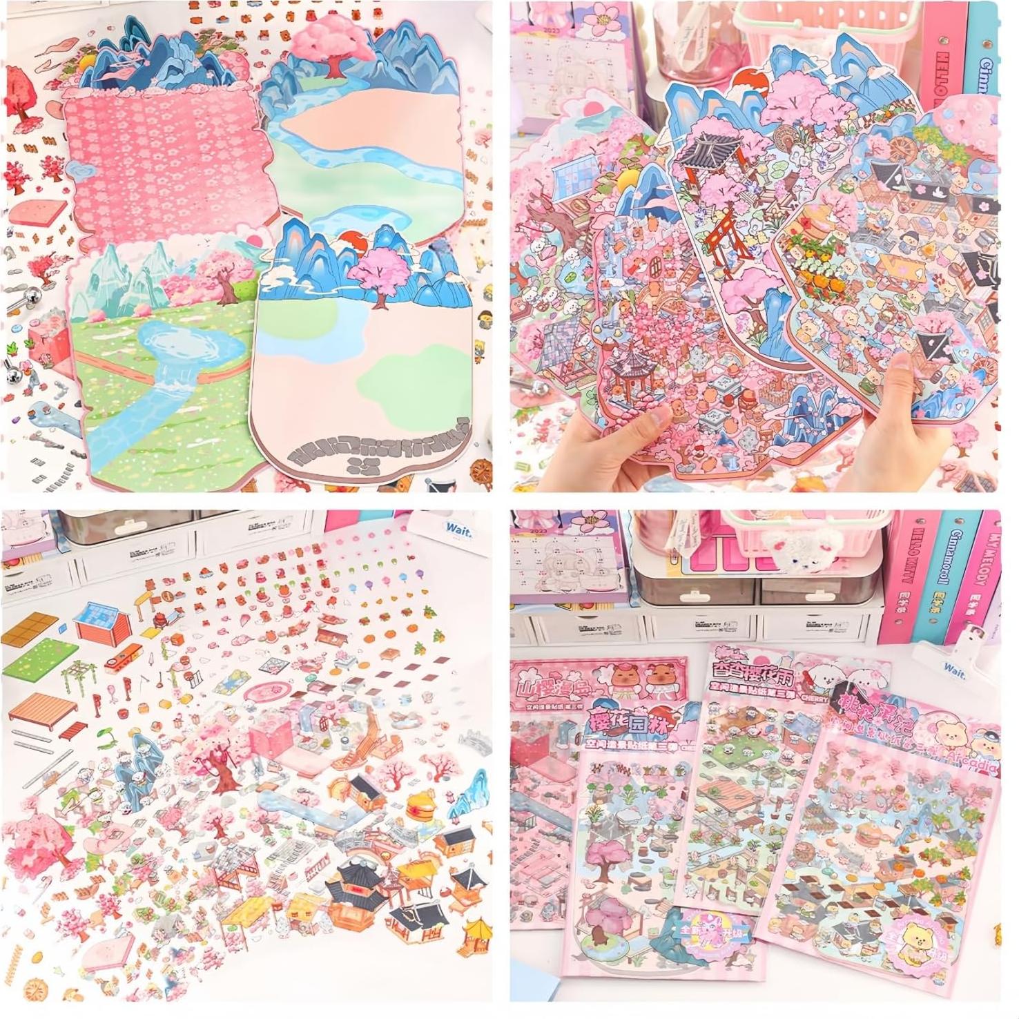 Pegatinas 3D DIY de Casa Affoto - 4 Conjuntos Creativos