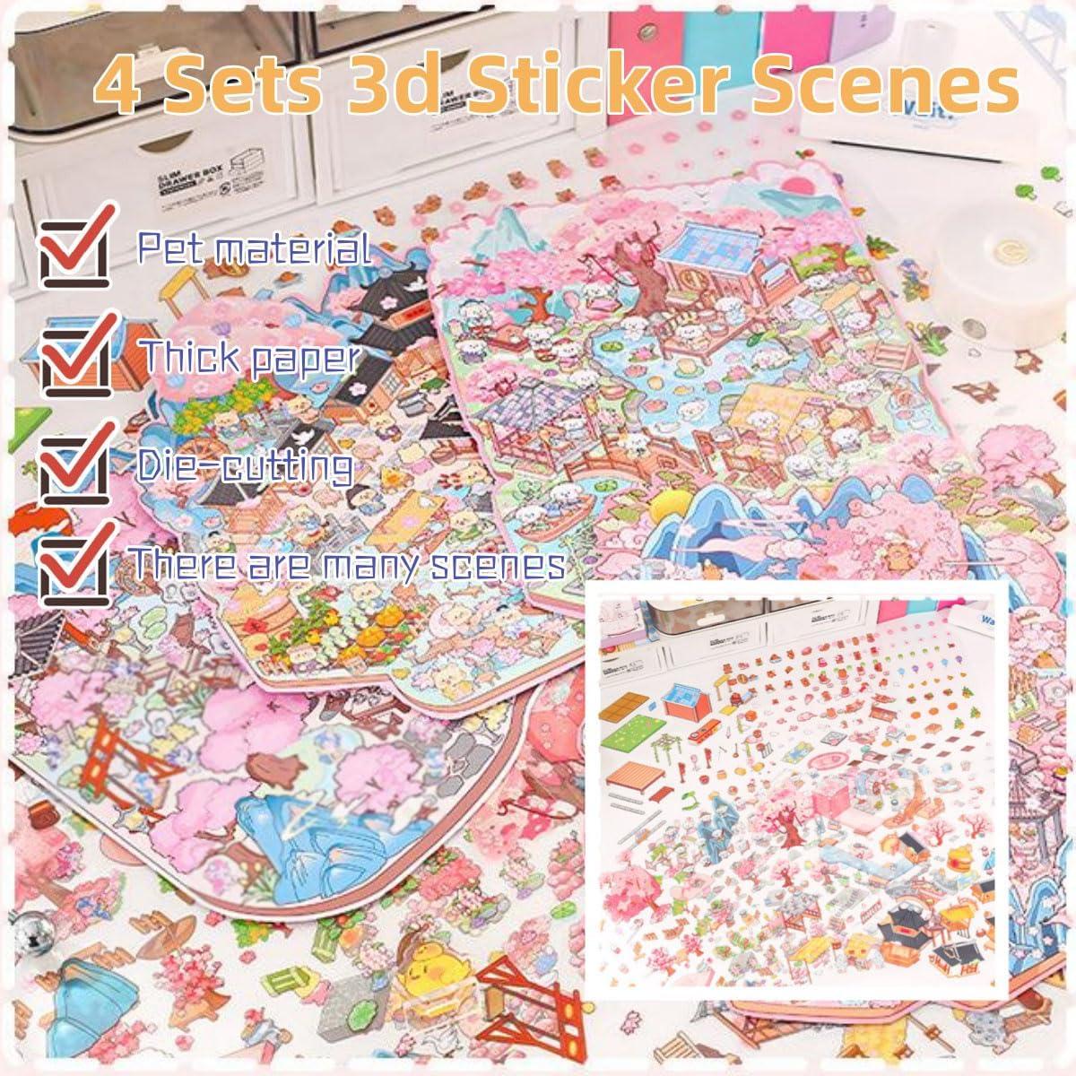 Pegatinas 3D DIY de Casa Affoto - 4 Conjuntos Creativos